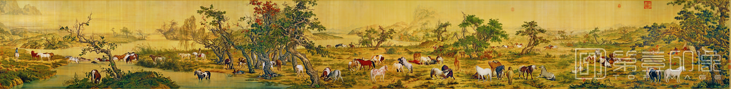 水彩画-百骏图-94.5x776.2cm