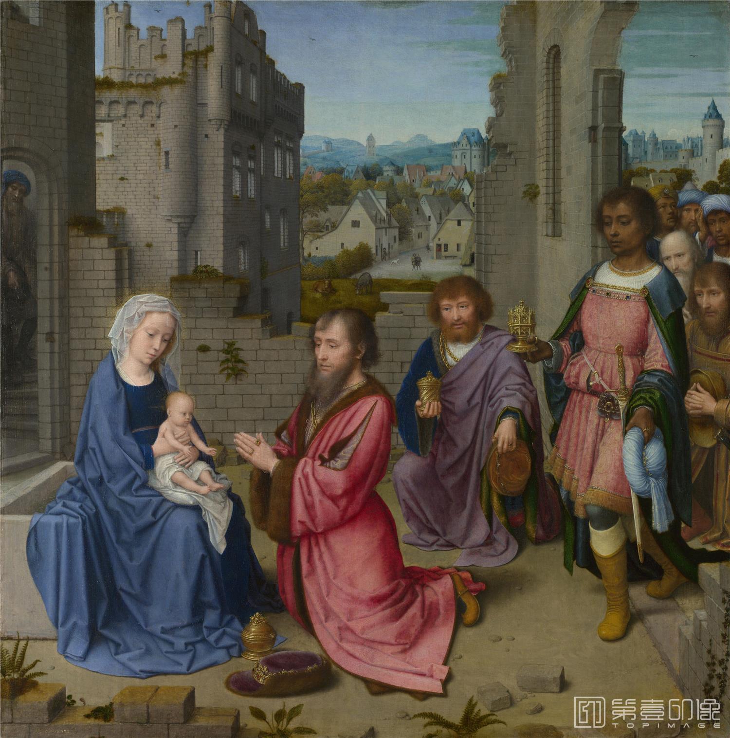 油画-英国伦敦国立美术馆藏画-荷兰-杰拉尔德·大卫-Adoration of the Kings
