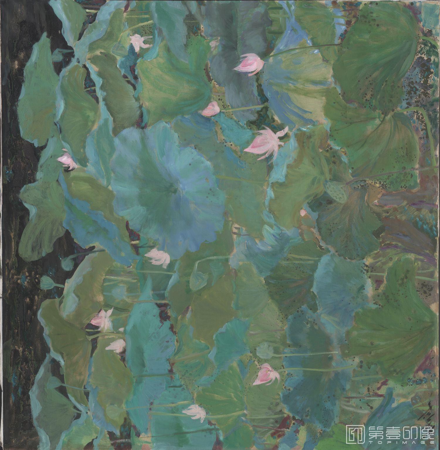 油画-乌克兰-米哈伊尔·顾依达-荷花在盛开