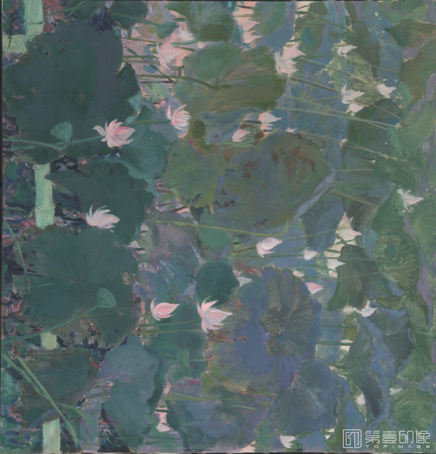 油画-乌克兰-米哈伊尔·顾依达-荷花-夏末