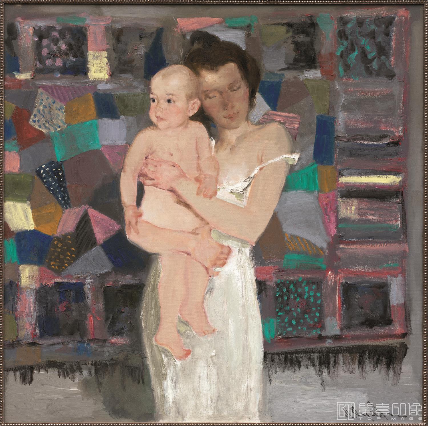 油画-乌克兰-米哈伊尔·顾依达-母亲与孩子