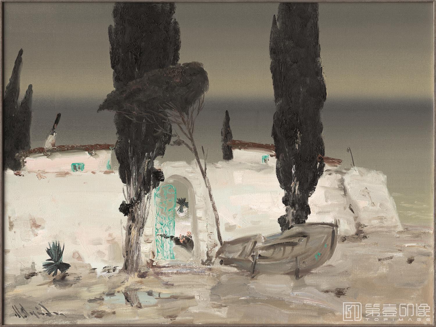 油画-乌克兰-米哈伊尔·顾依达-海边的房子