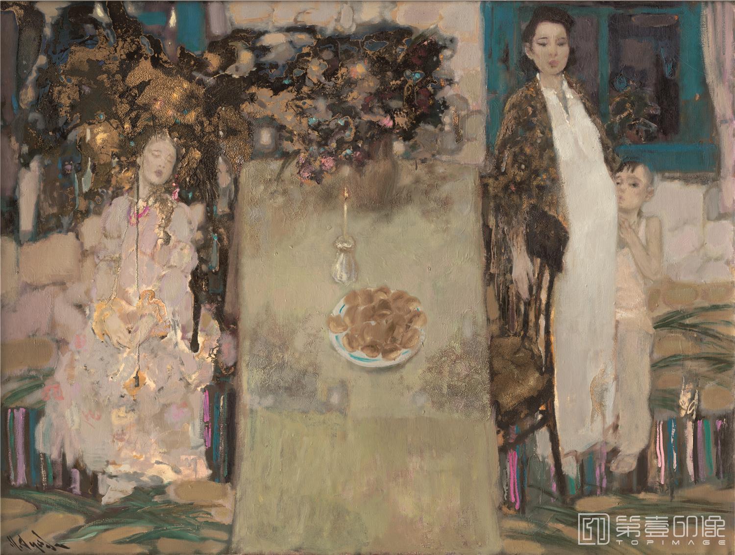 油画-乌克兰-米哈伊尔·顾依达-绿色的节目