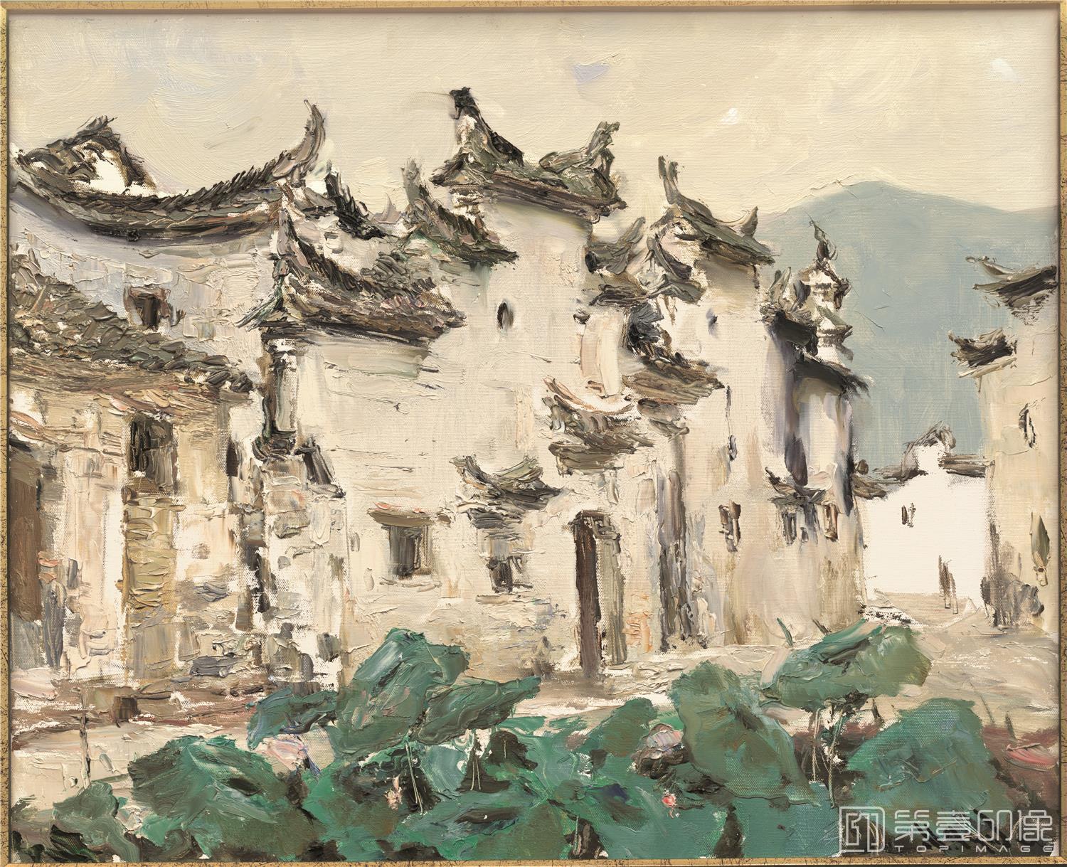 油画-乌克兰-米哈伊尔·顾依达-缙云古建筑