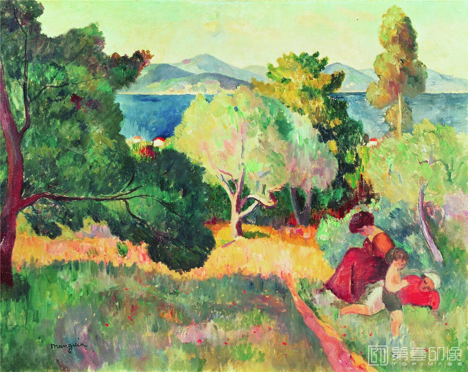 油画-油画-法国-亨利·夏尔·芒更-小径-81x65cm