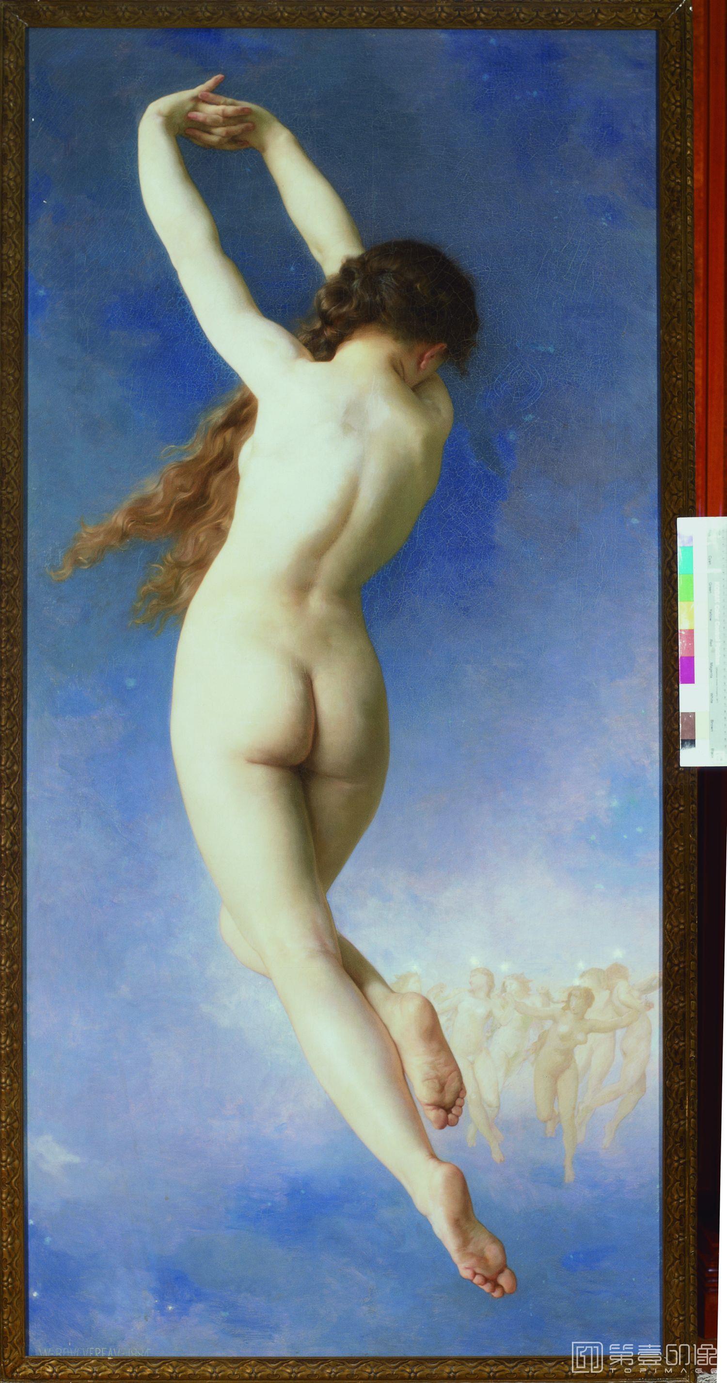 油画-油画-法国-威廉·阿道夫·布格罗-迷失的仙女-33x62cm