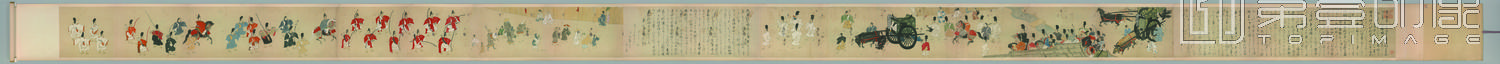 国画-文永贺茂祭图卷-双纸-36x800cm