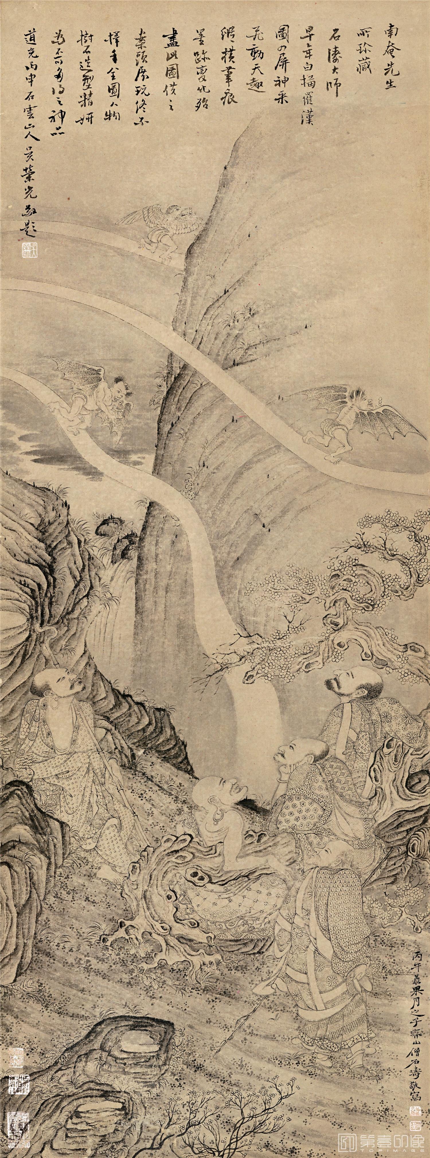 国画-罗汉四条屏-01