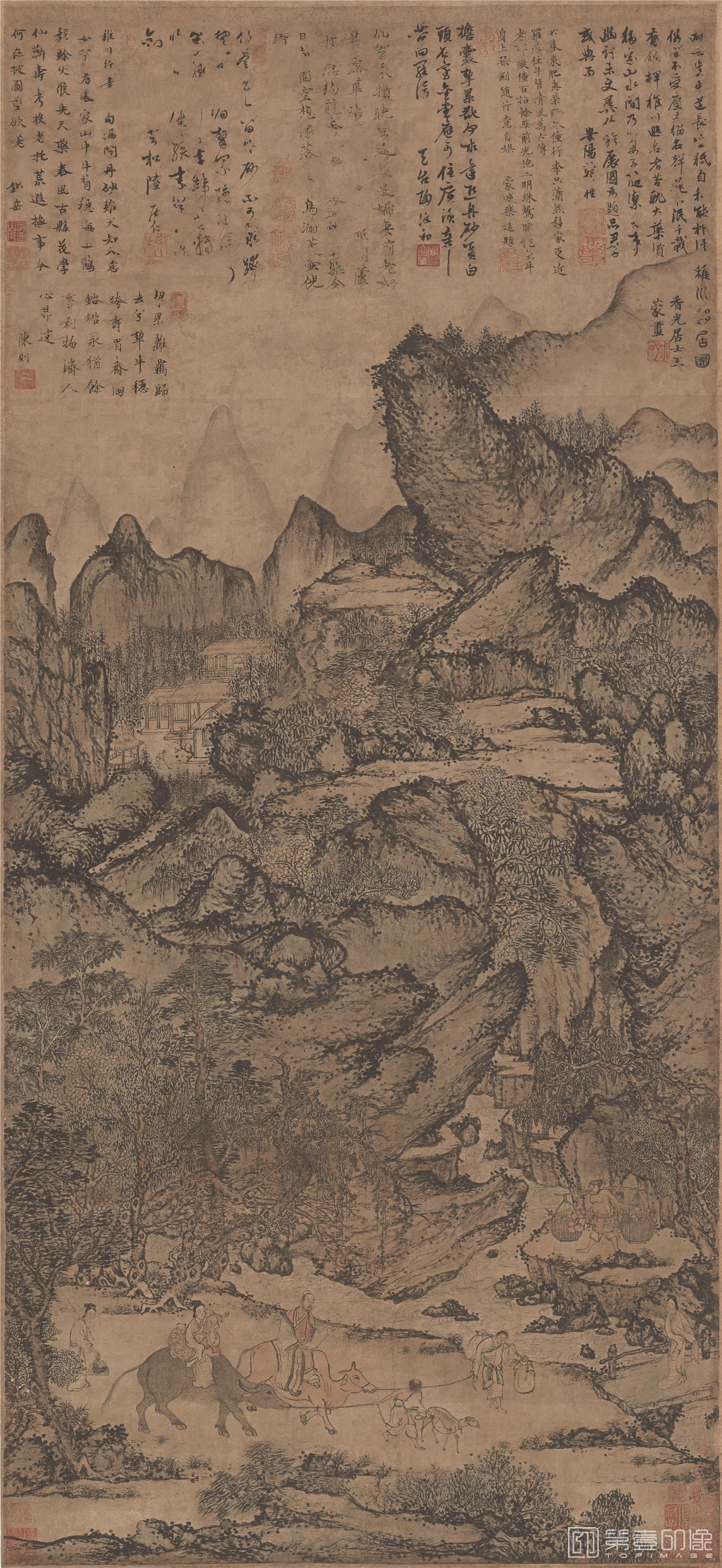 国画-移居图-54X116cm