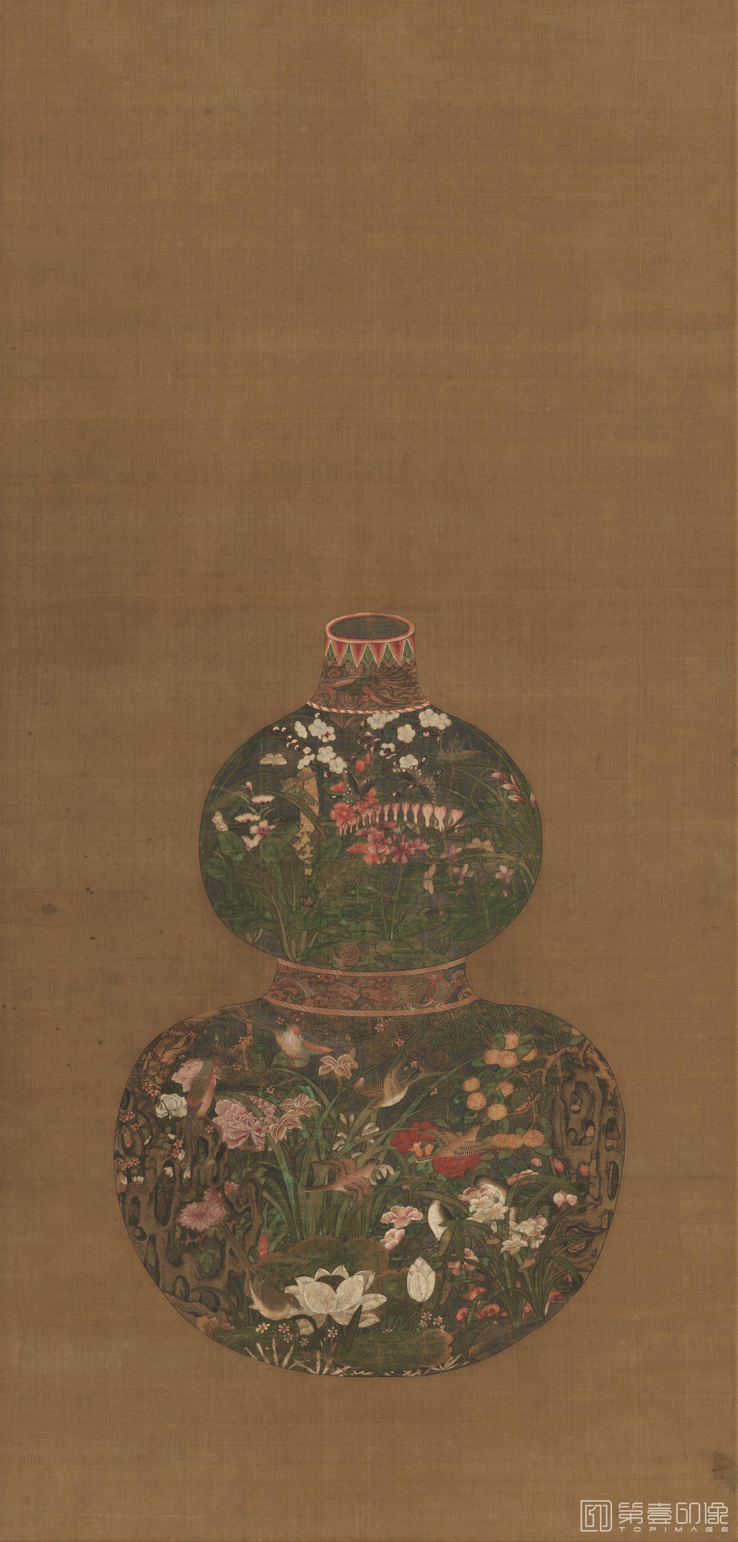 国画-葫芦花瓶-41X86cm-01