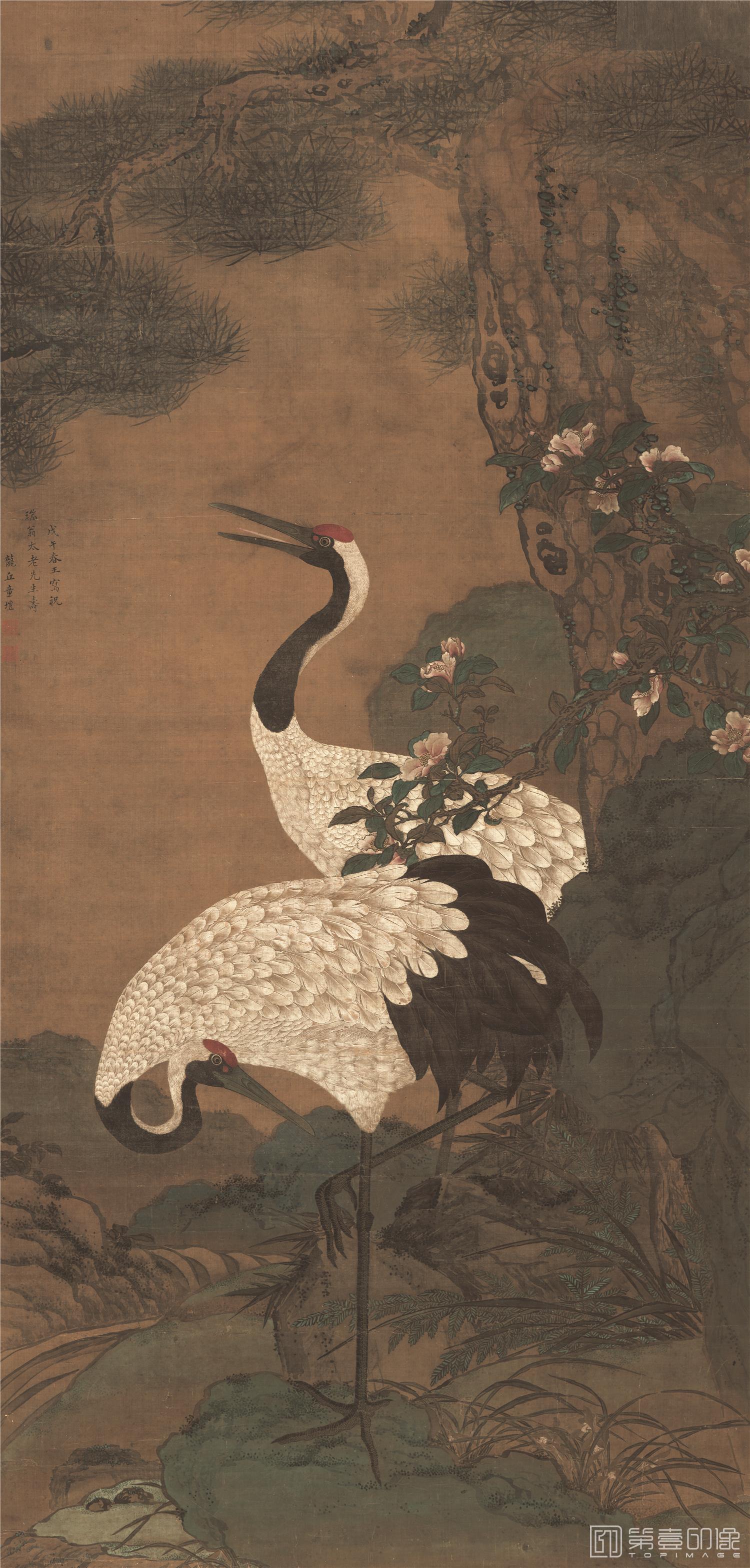 国画-松鹤延年图-95.8X200.4cm