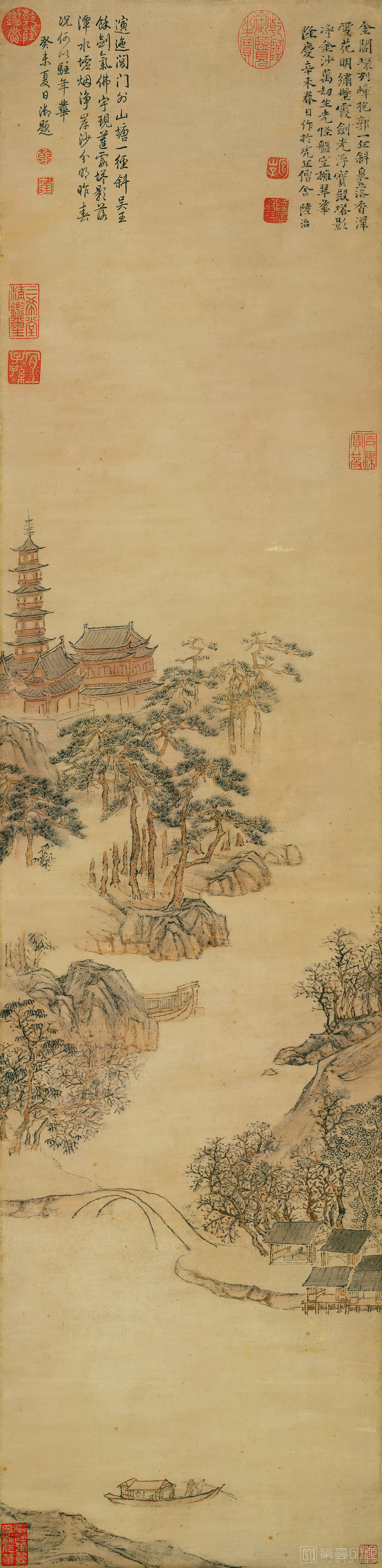 国画-虎丘塔影图
