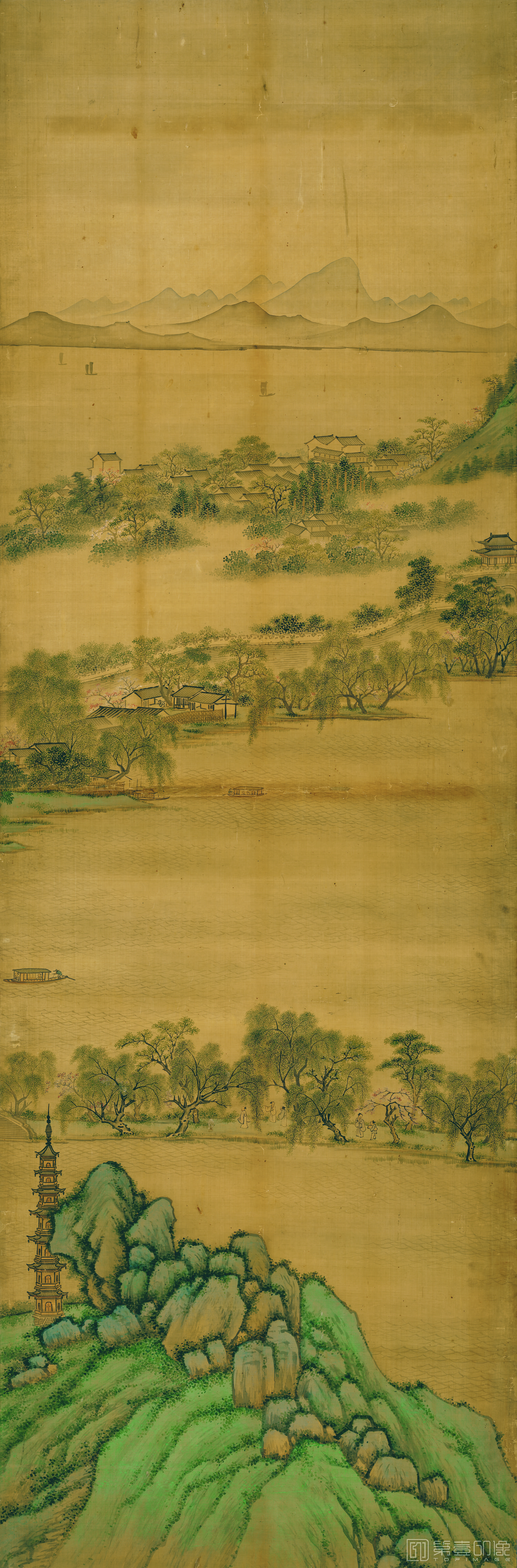 国画-西湖全景图屏十二条-11