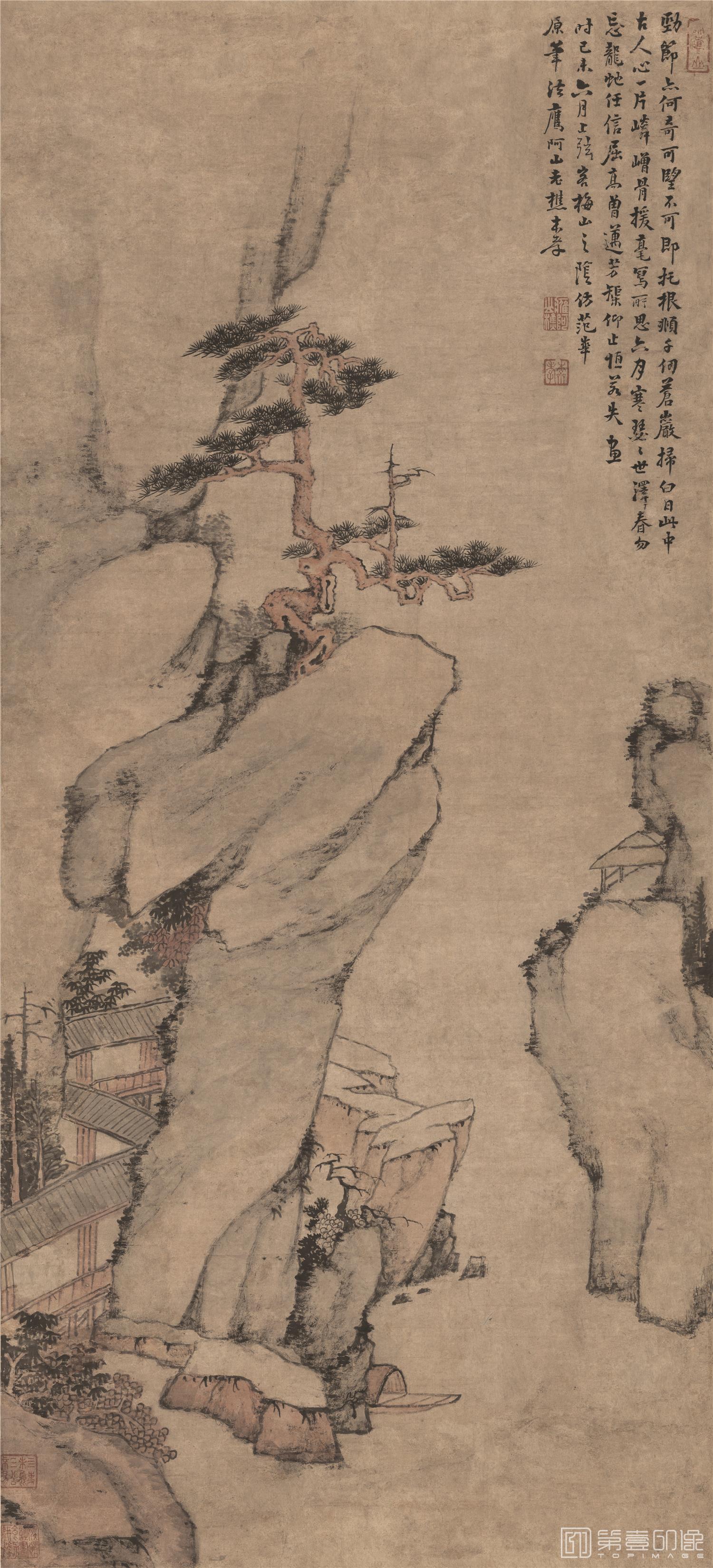 国画-苍松劲节图-59.8X131.4cm