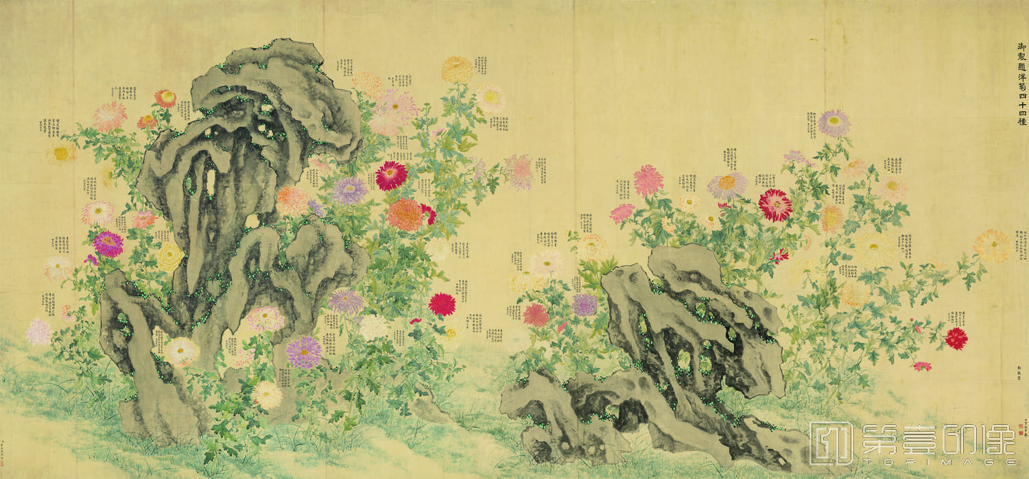 国画-洋菊-170X375cm