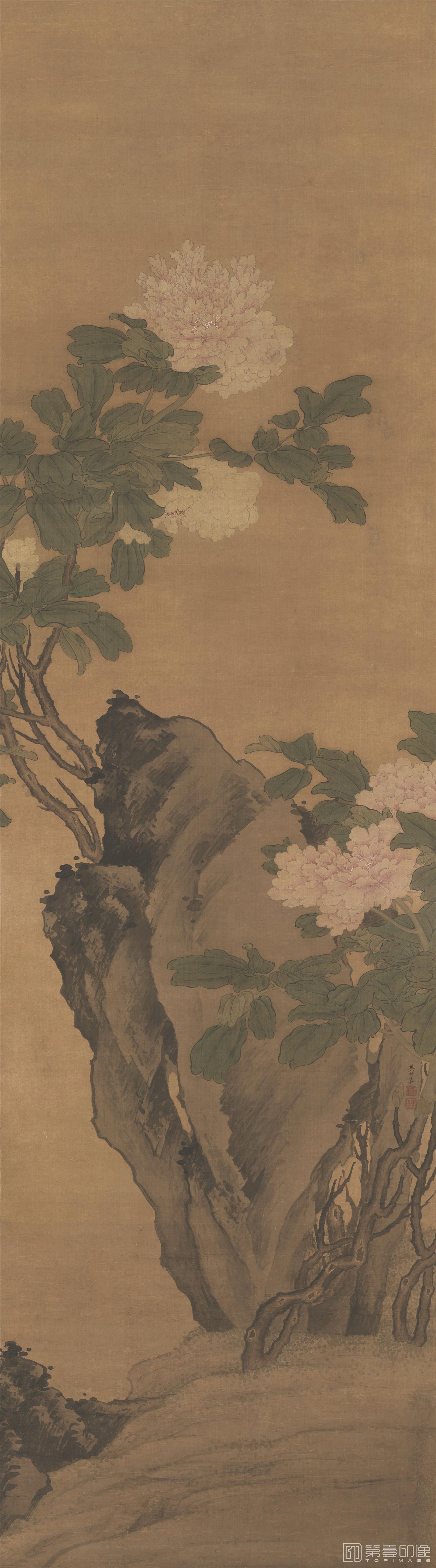 国画-牡丹图-46.9X168cm