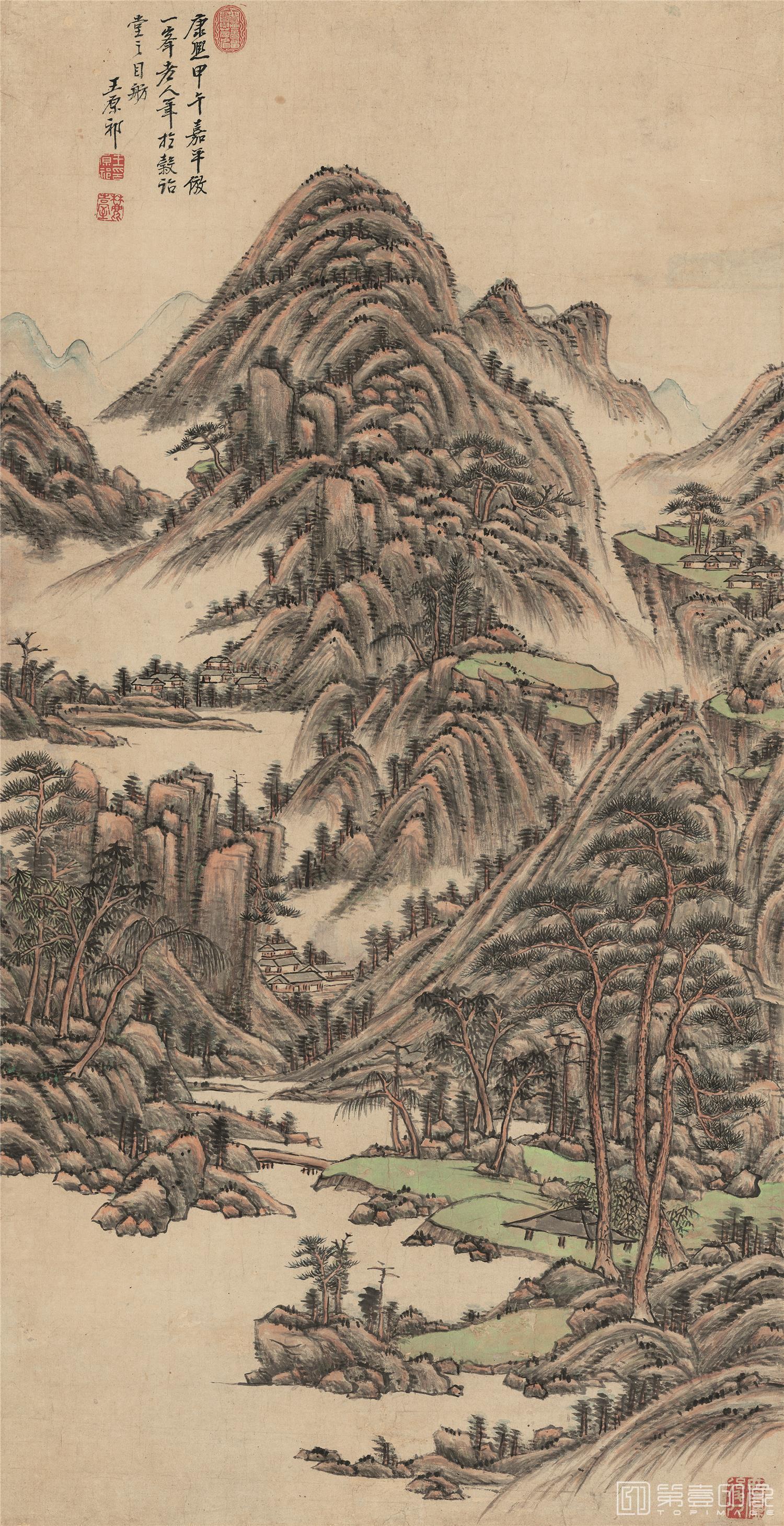 国画-仿一峰山水-29.6X57.6cm