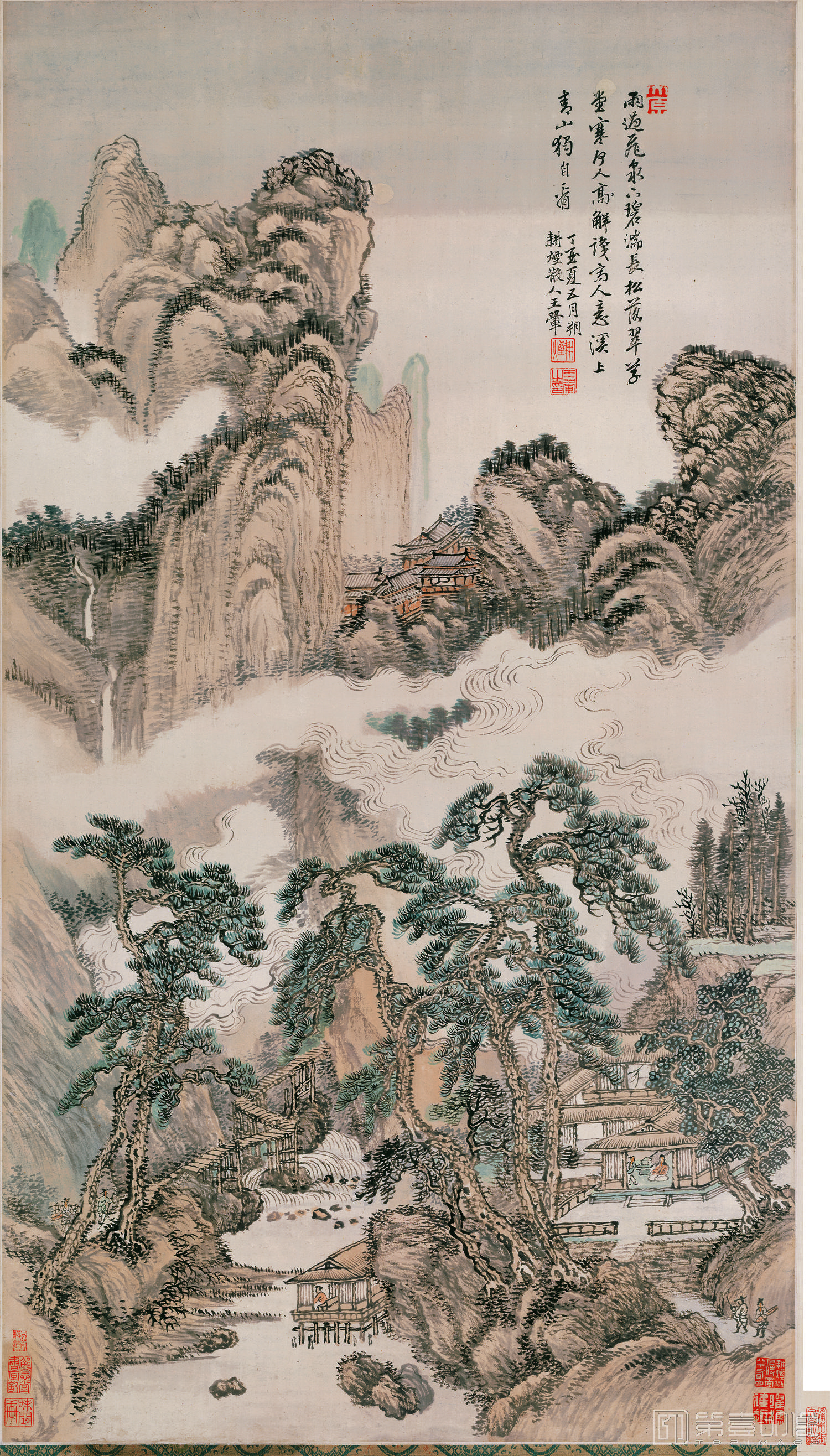 国画-草堂碧泉图