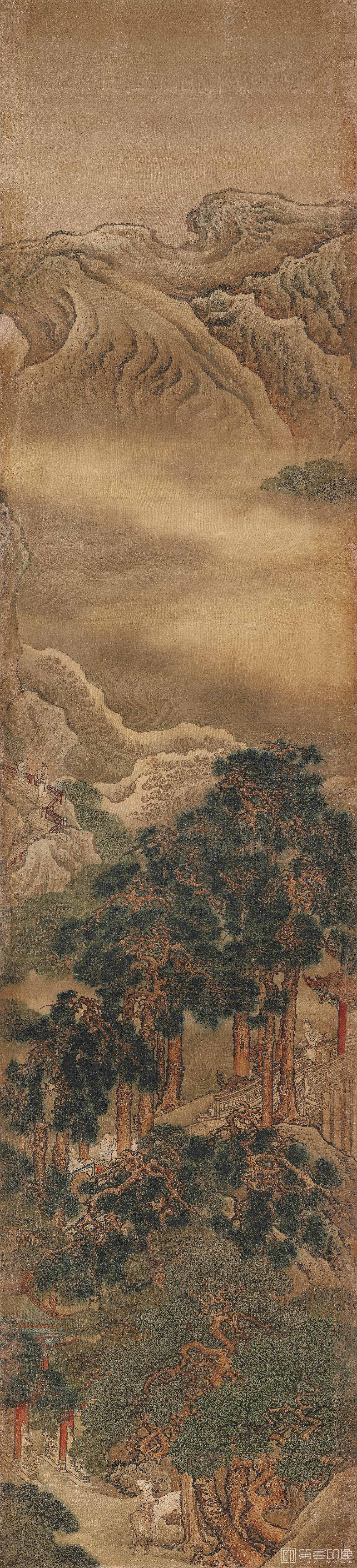 国画-蓬莱仙境图屏-10