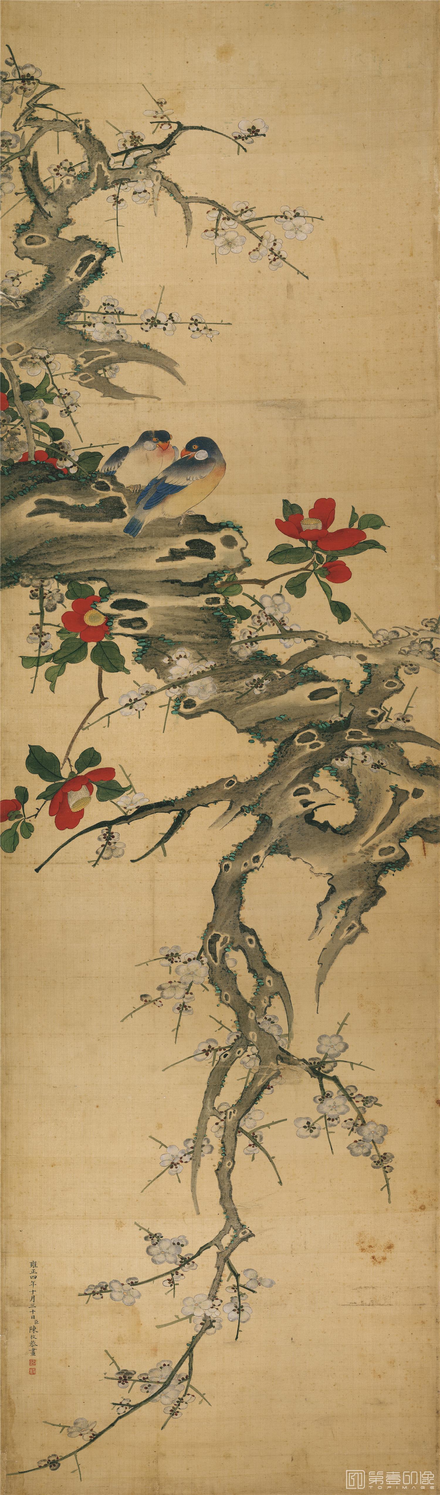 国画-四季花鸟图屏-08