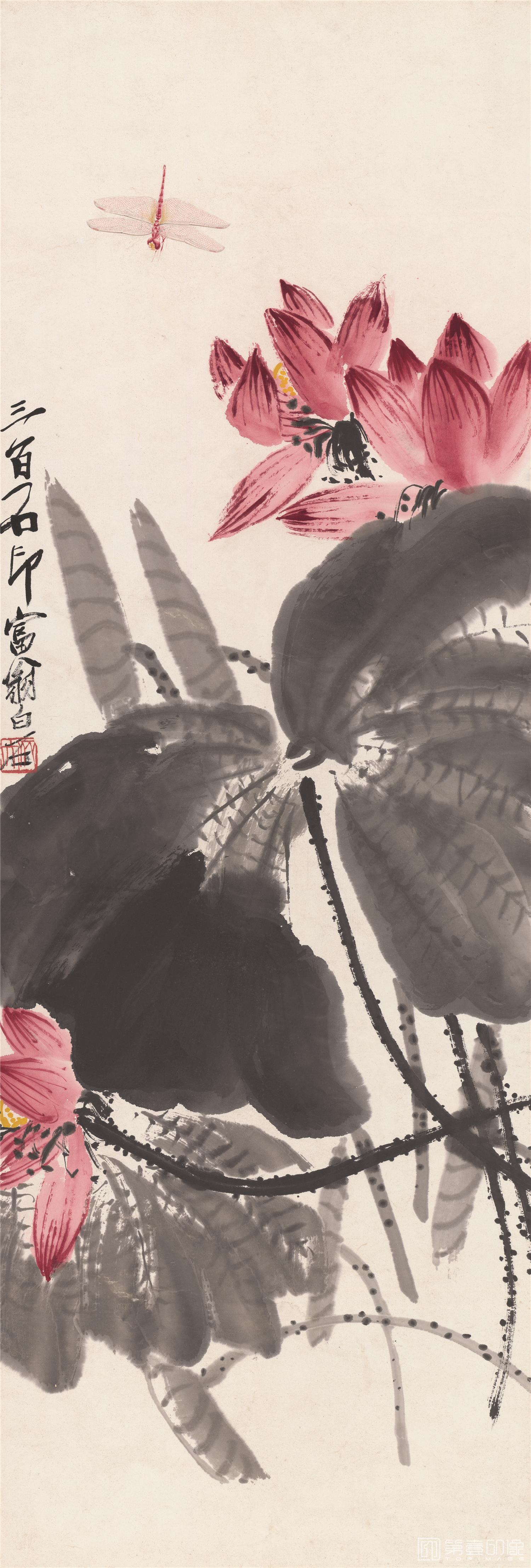 国画-荷花图-37X90cm
