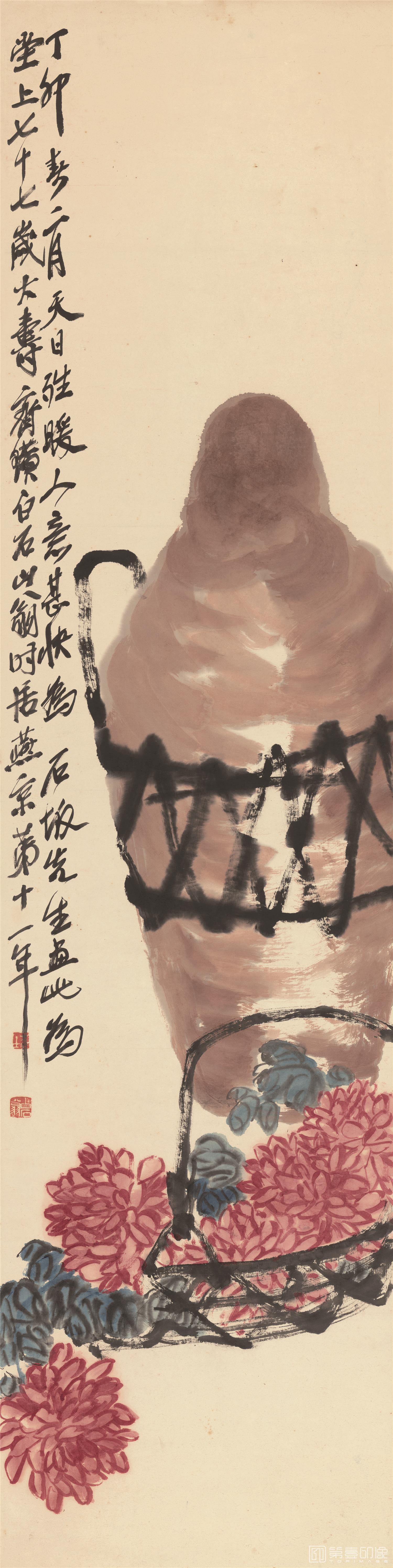 国画-祝寿图-34X135cm