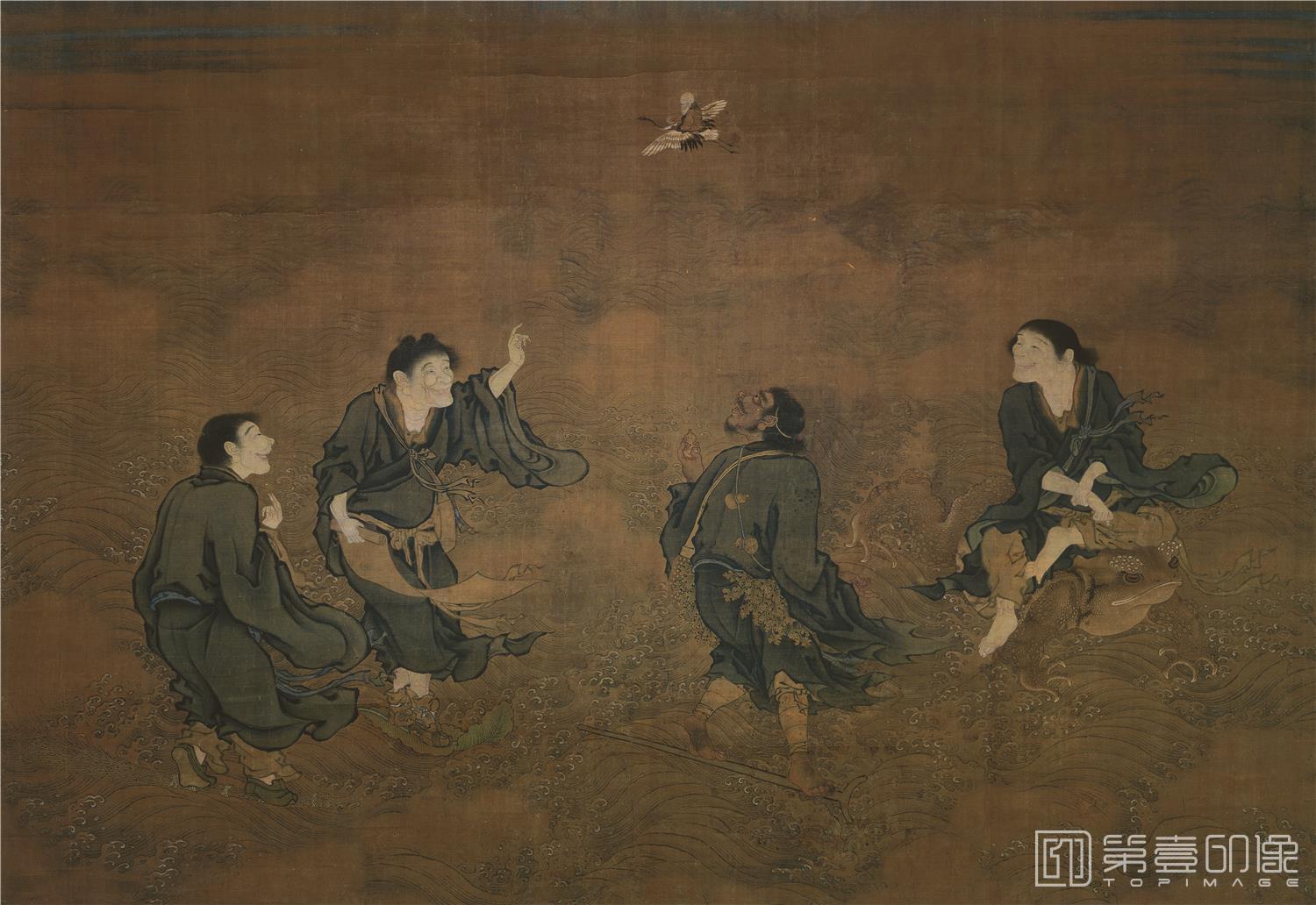 国画-四仙拱寿-98.3x143.8cm