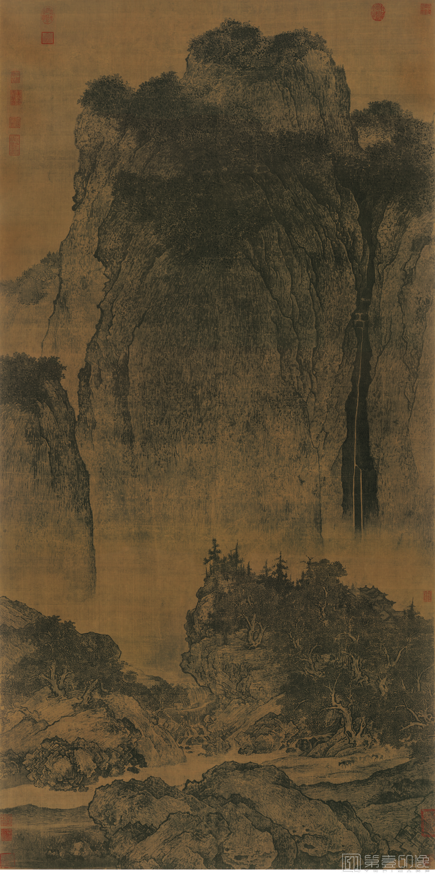 国画-溪山行旅图-103X206cm