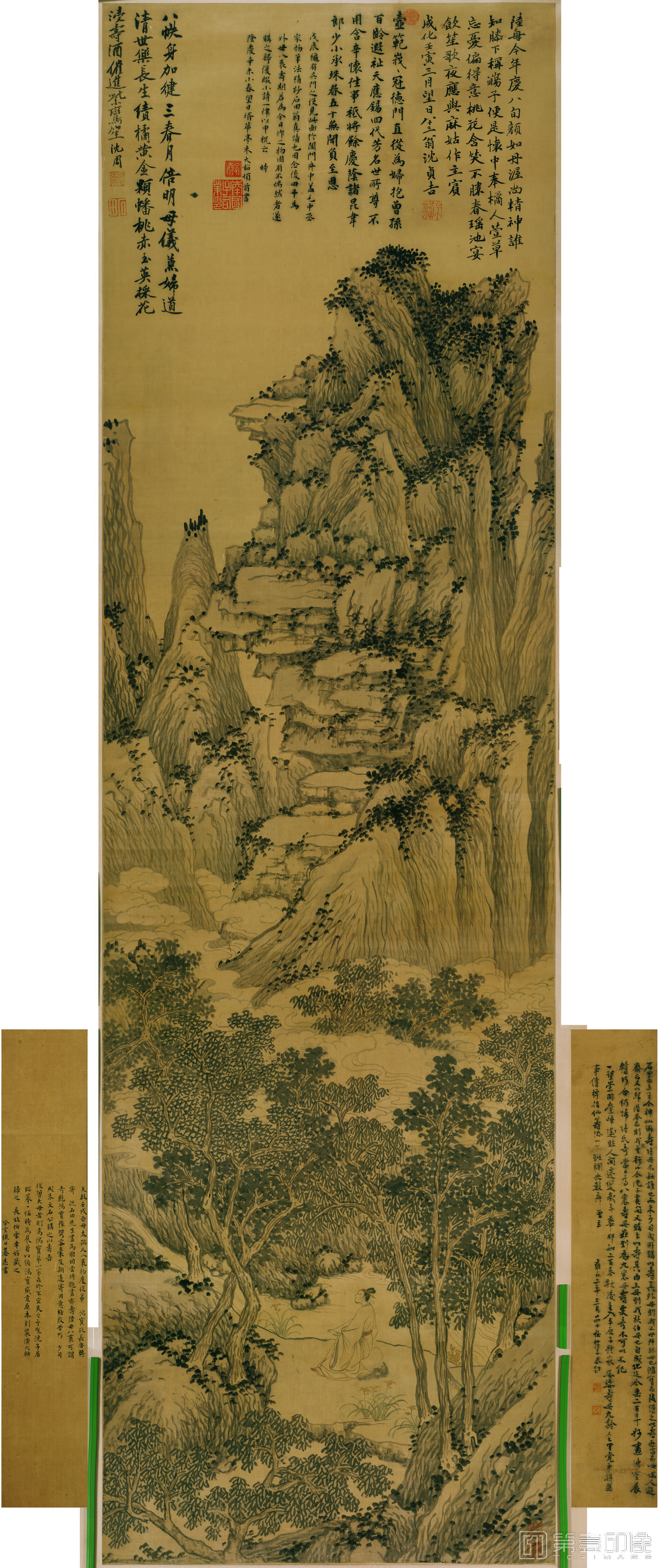 国画-寿陆母八十上水