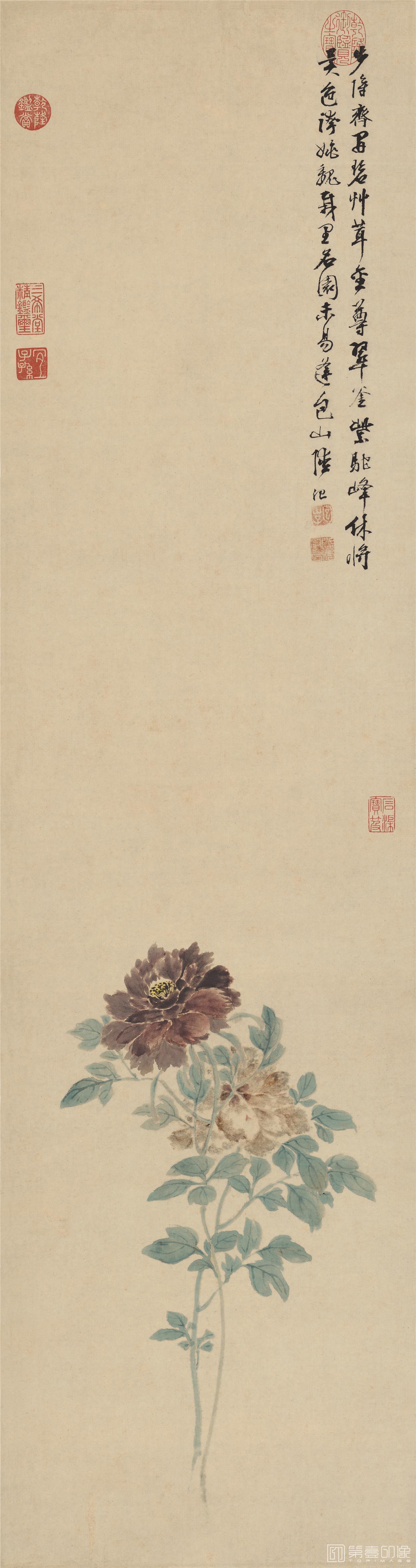 国画-牡丹图-22X120cm
