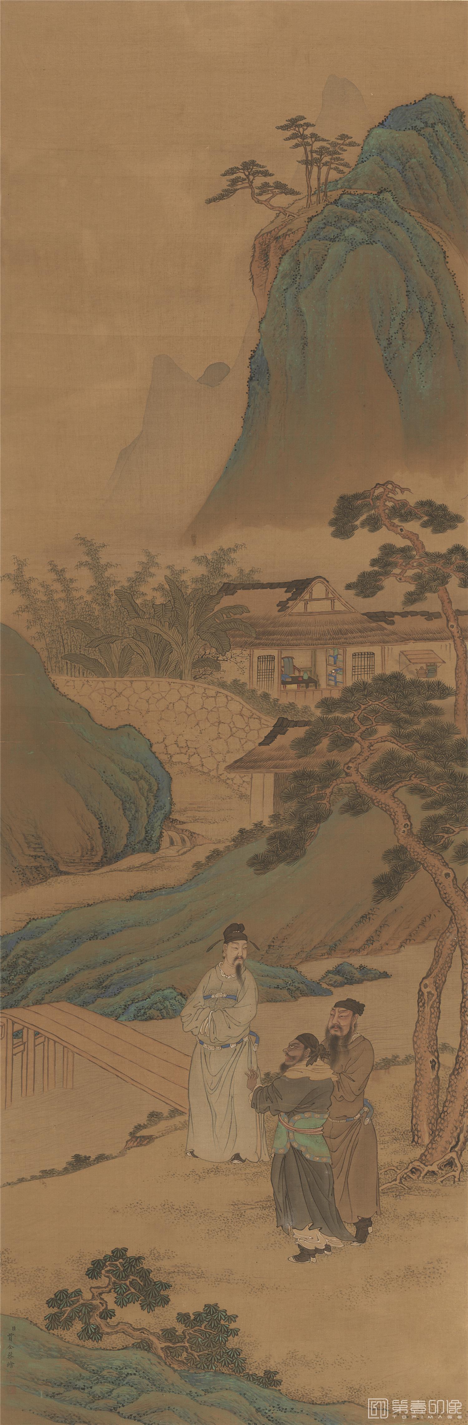 国画-松山人家-34.5X105cm