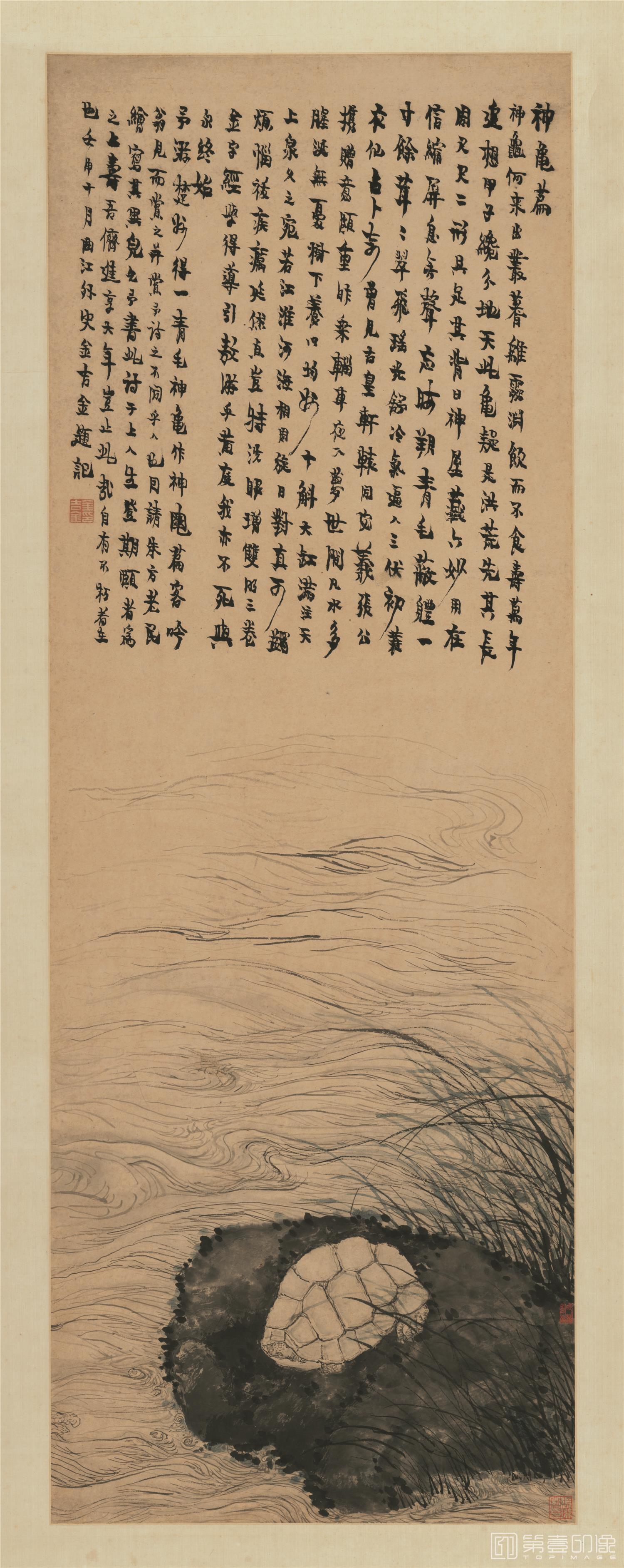 国画-神龟图-45.8X115cm