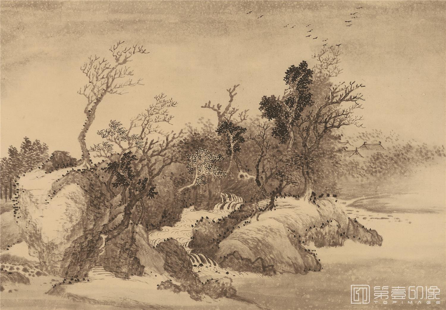 国画-古涧寒烟