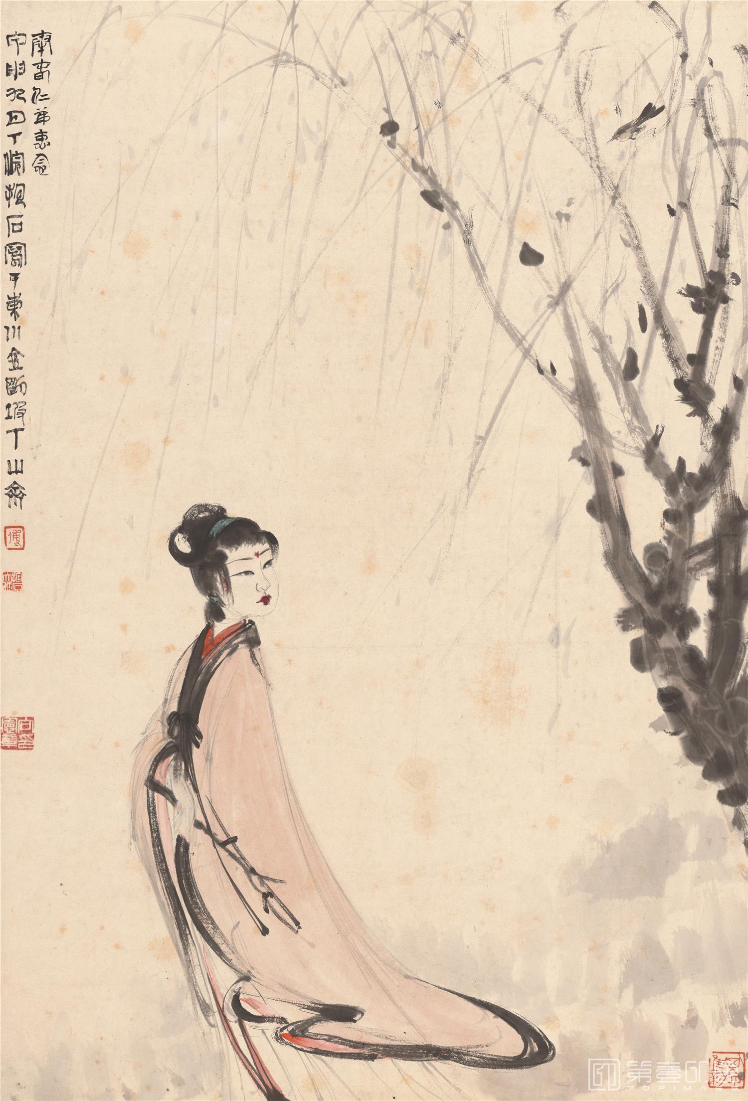国画-唐人诗意图-46X69cm
