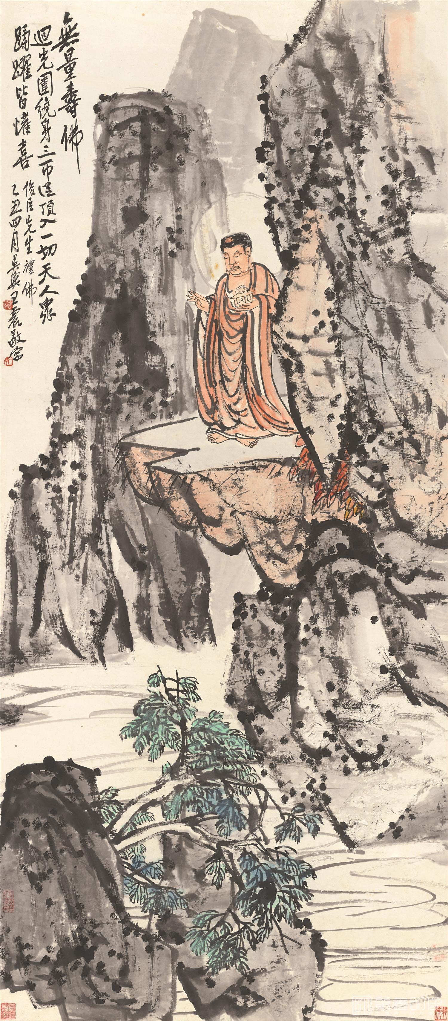 国画-无量寿佛-67x152.4cm