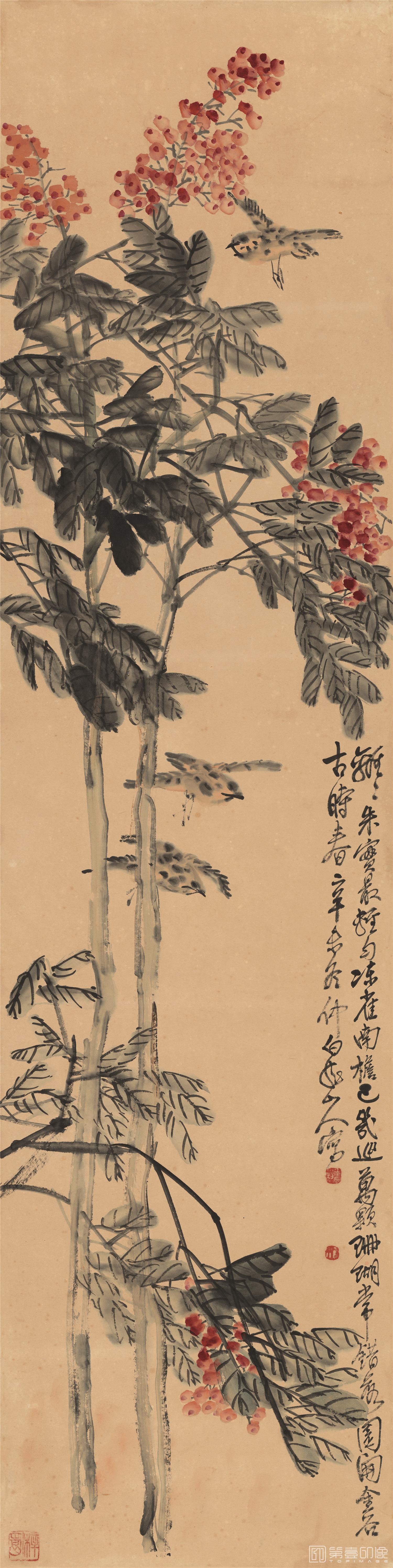 国画-花鸟图-34.1X136.1cm