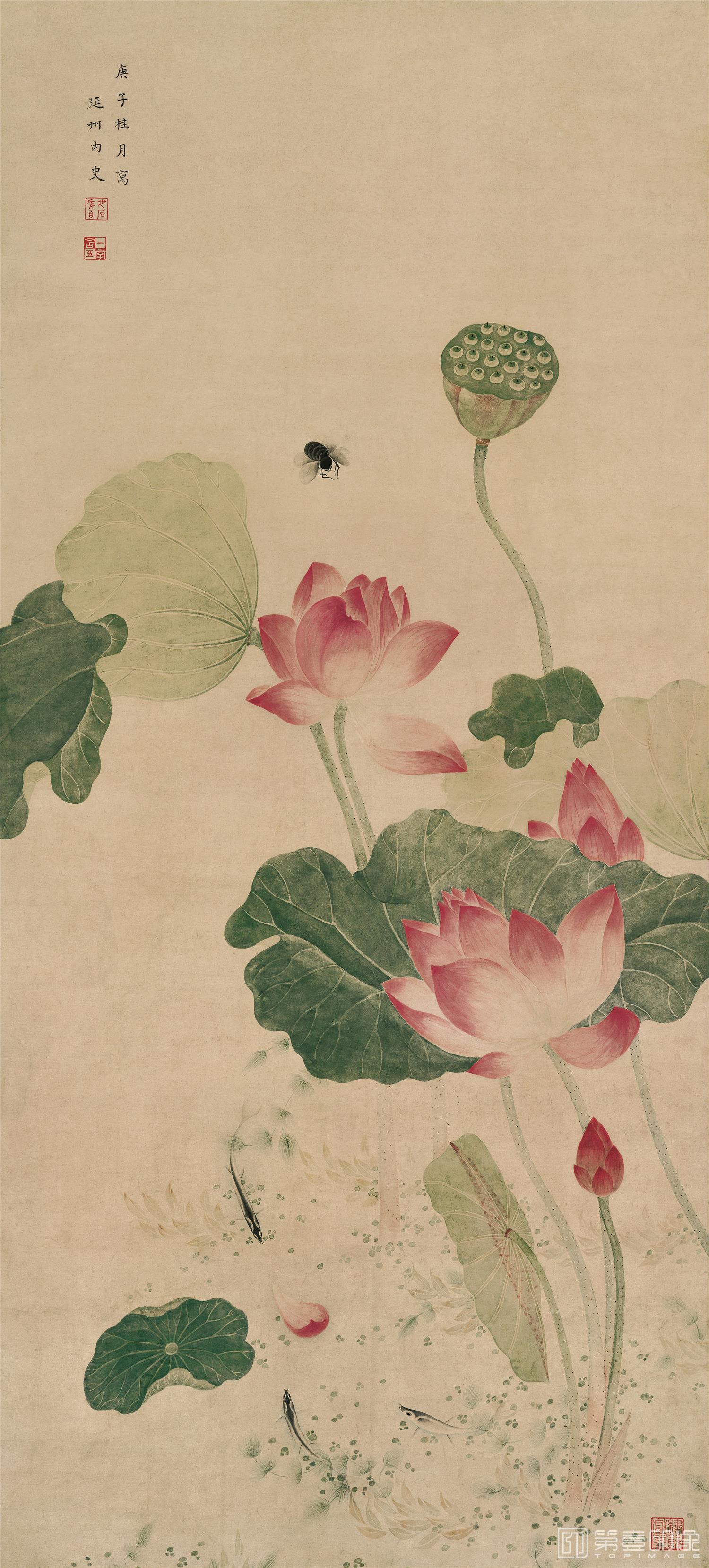 国画-荷花图-58X130cm