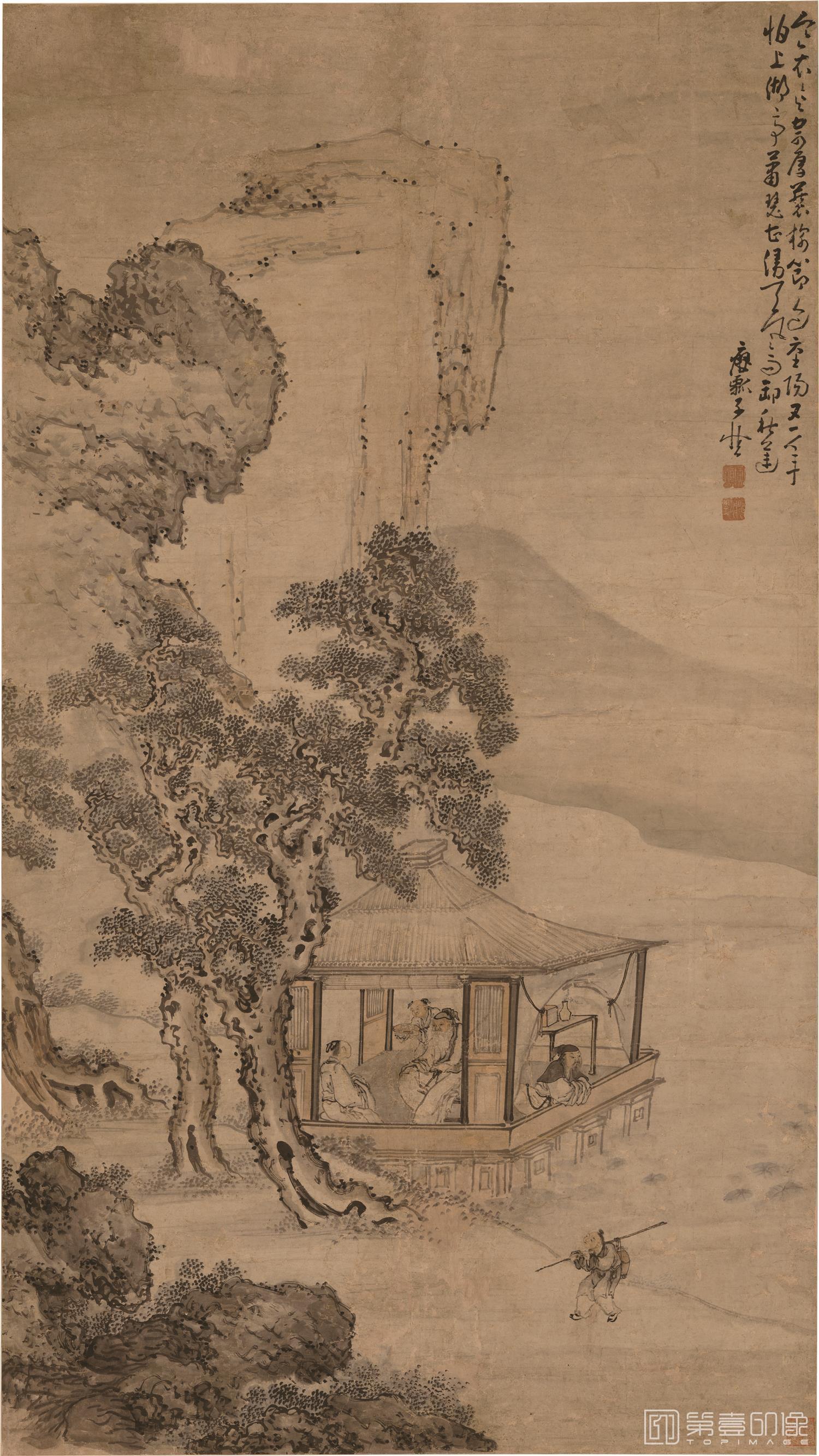 国画-湖亭秋兴图轴