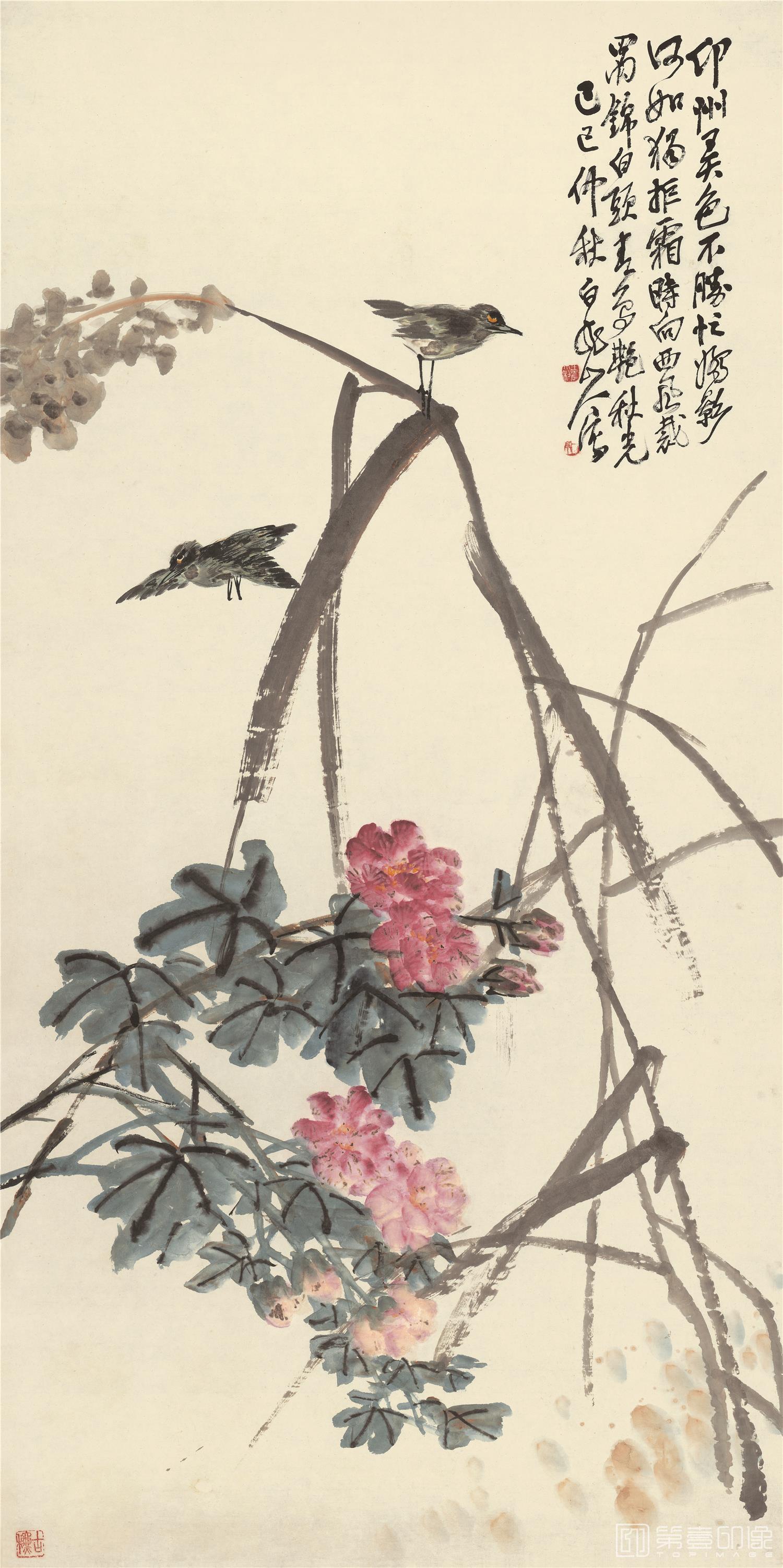 国画-花鸟图-39X136cm