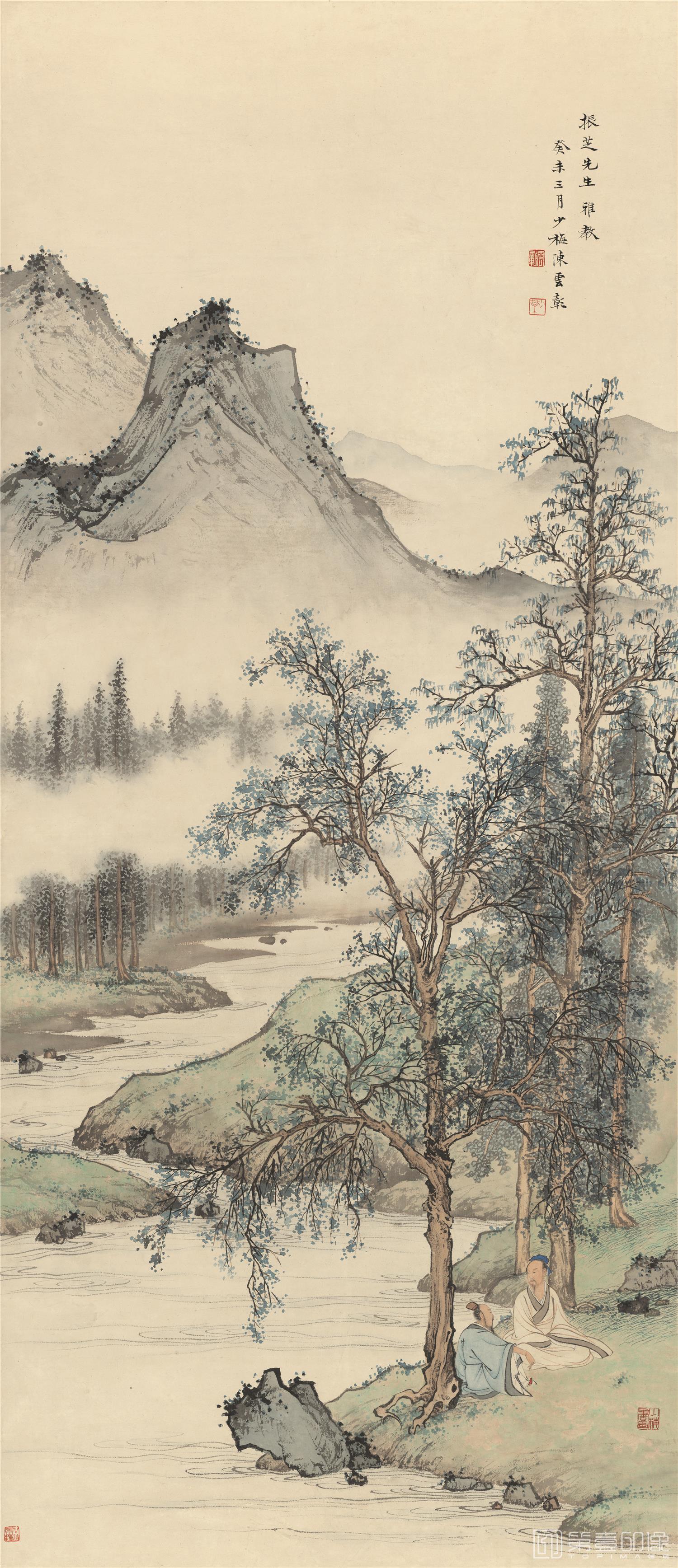 国画-高士图-53X123cm