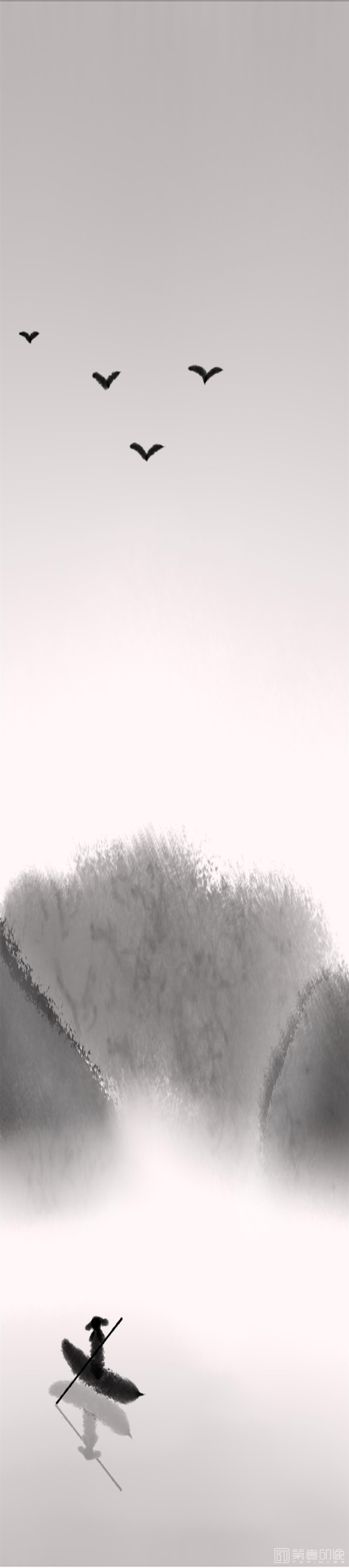 水彩画-禅意水墨山水-02