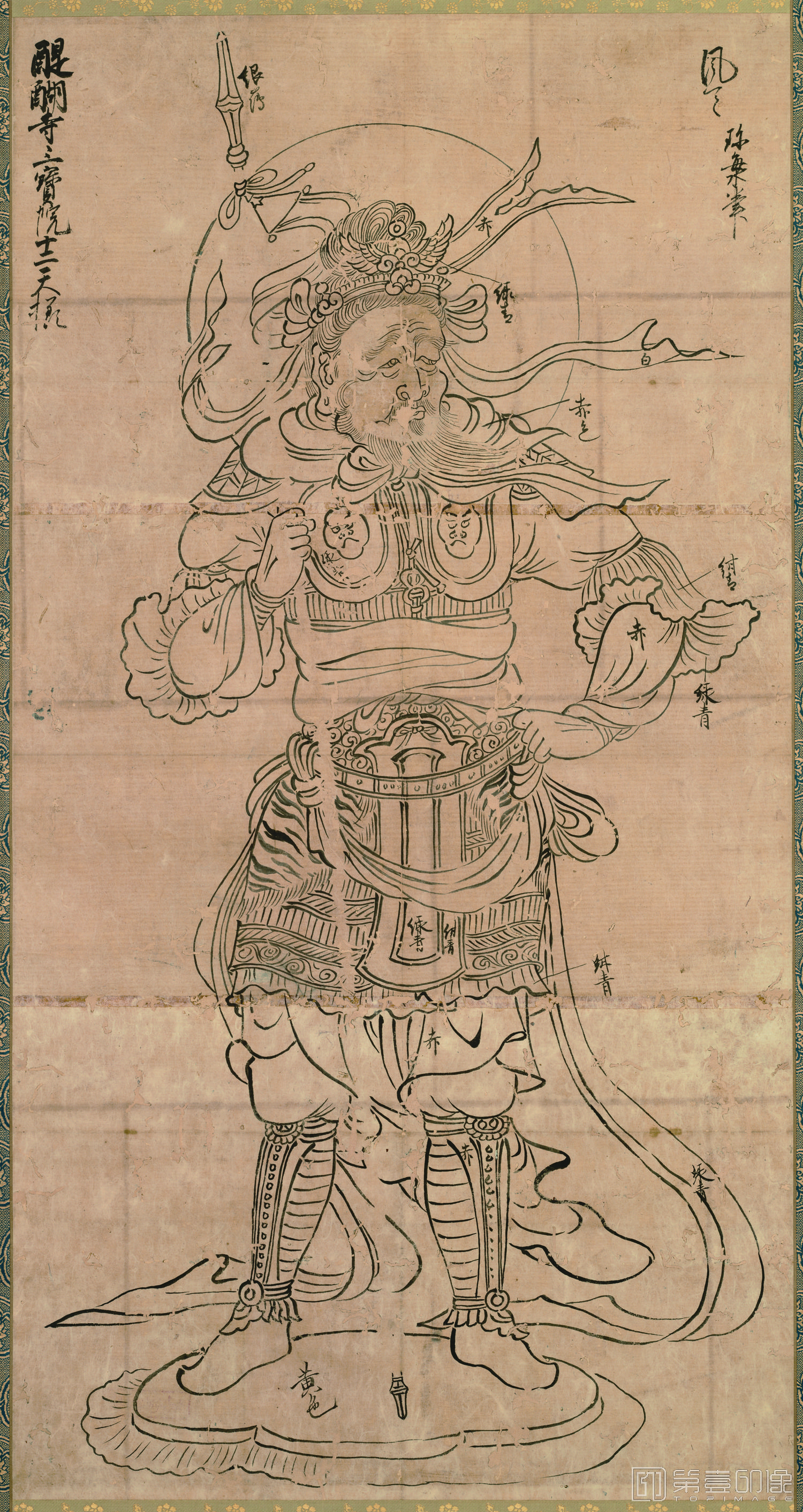 国画-佛画 白描十二天图像 风天纸本 (珍海本-东京)869×457