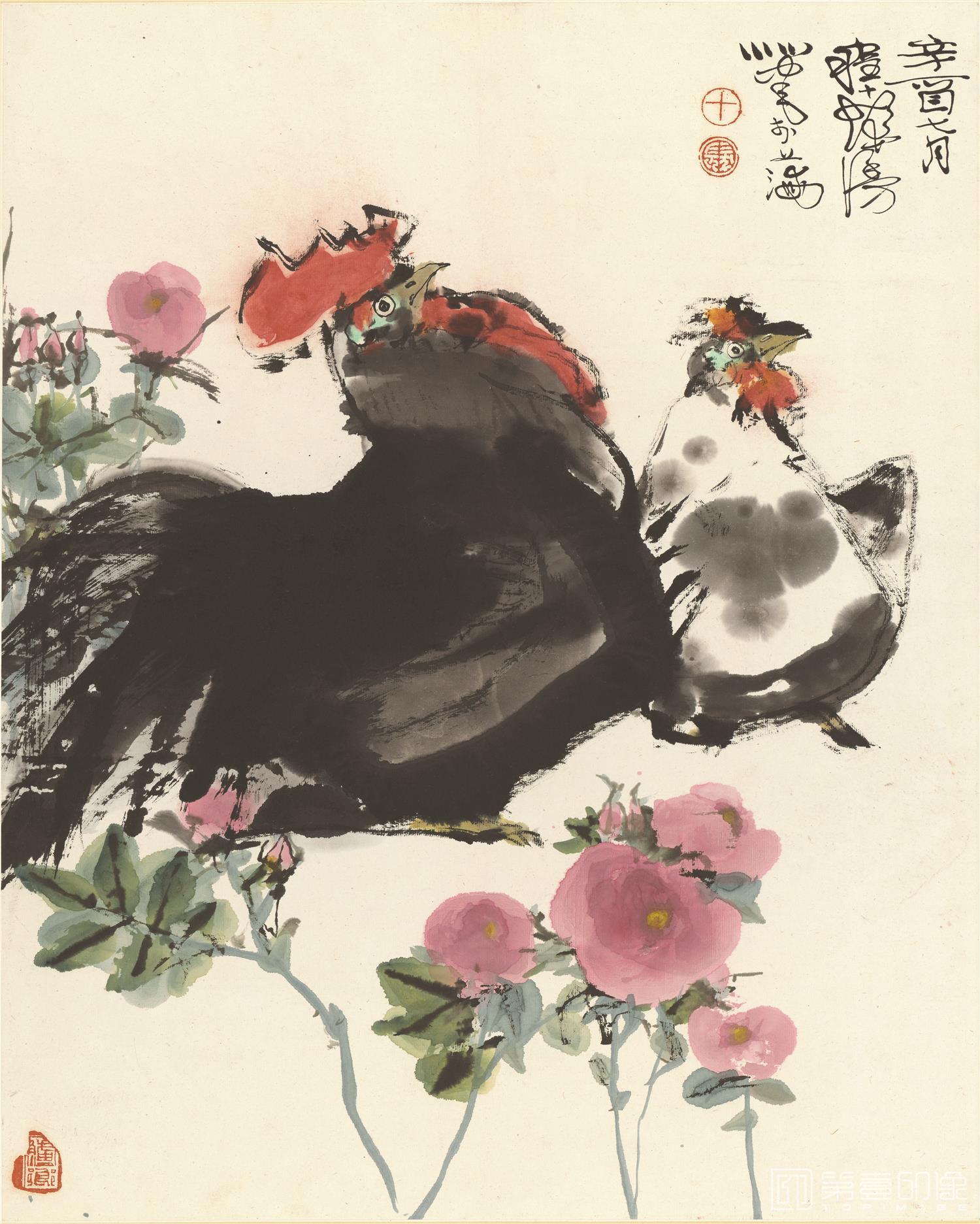 国画-鸡