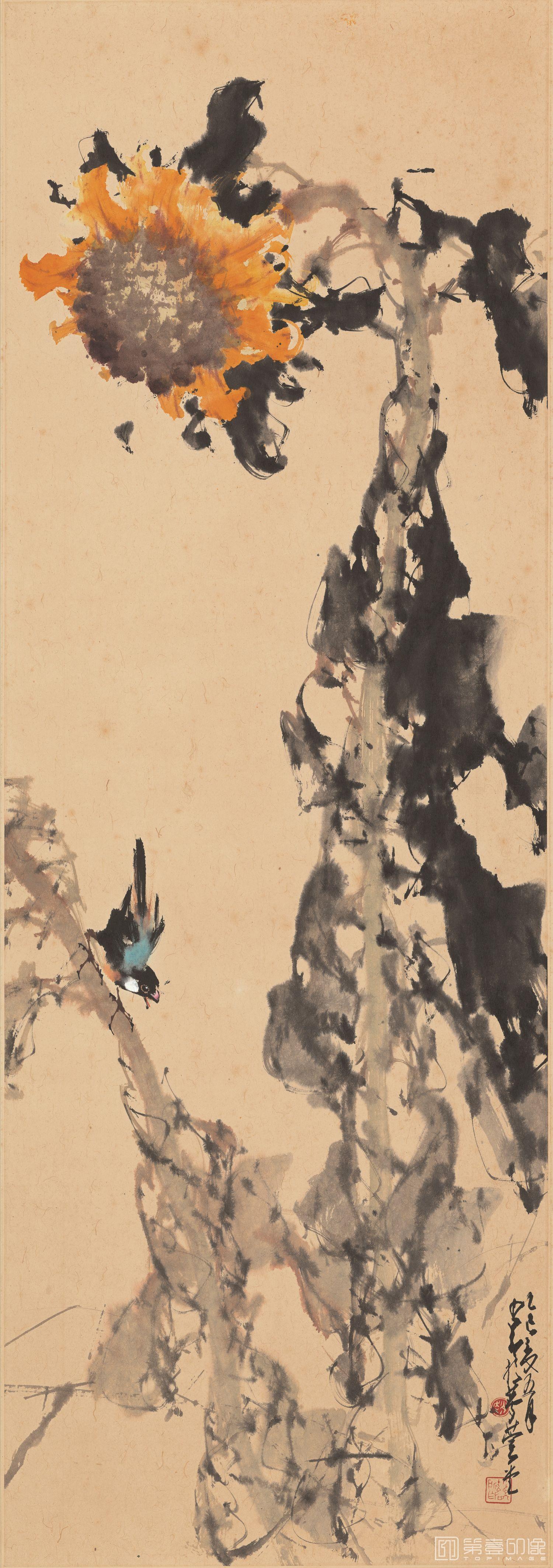 国画-翠鸟