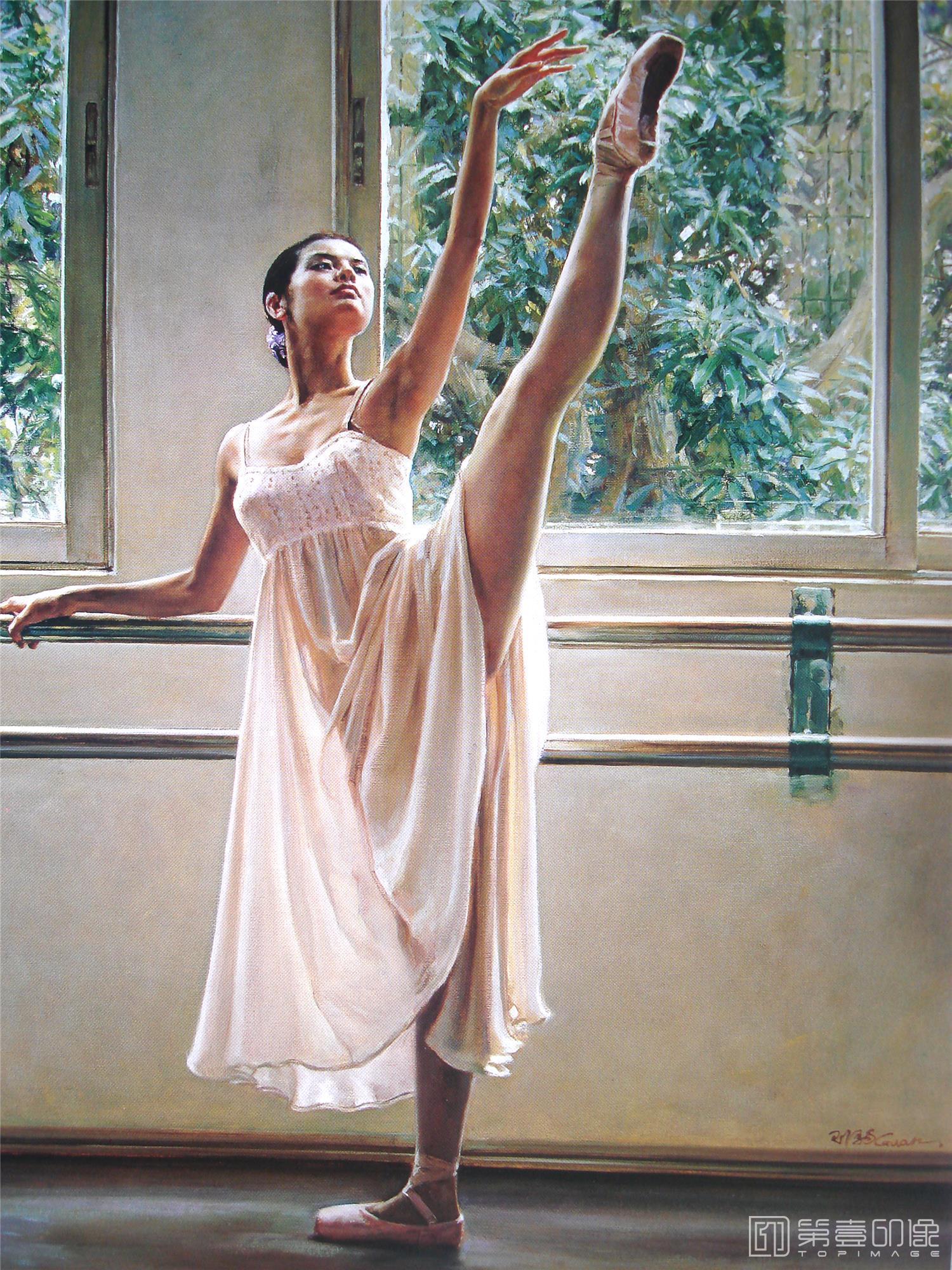 油画-跳舞的女孩-016