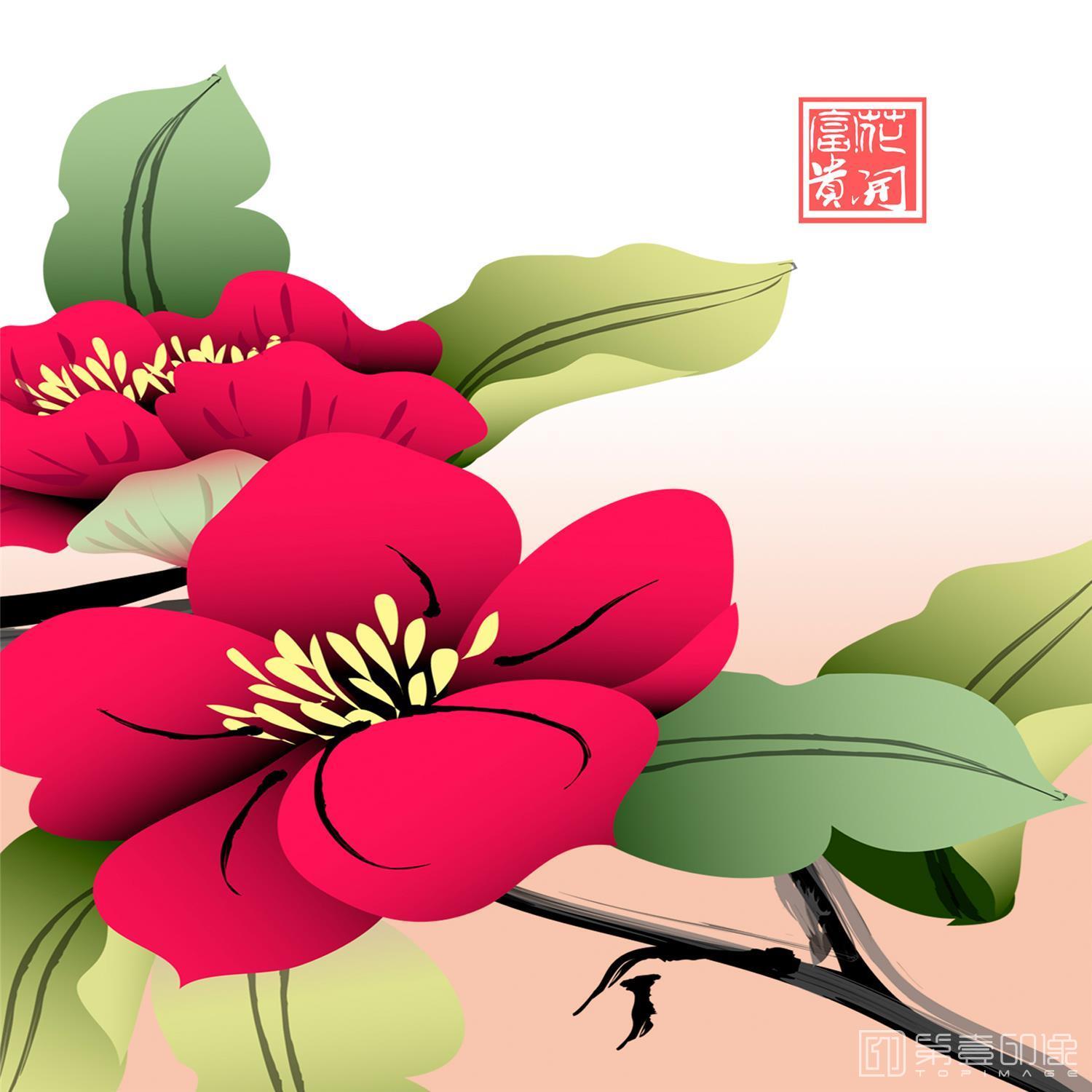 水彩画-套图-4联-花开富贵-4
