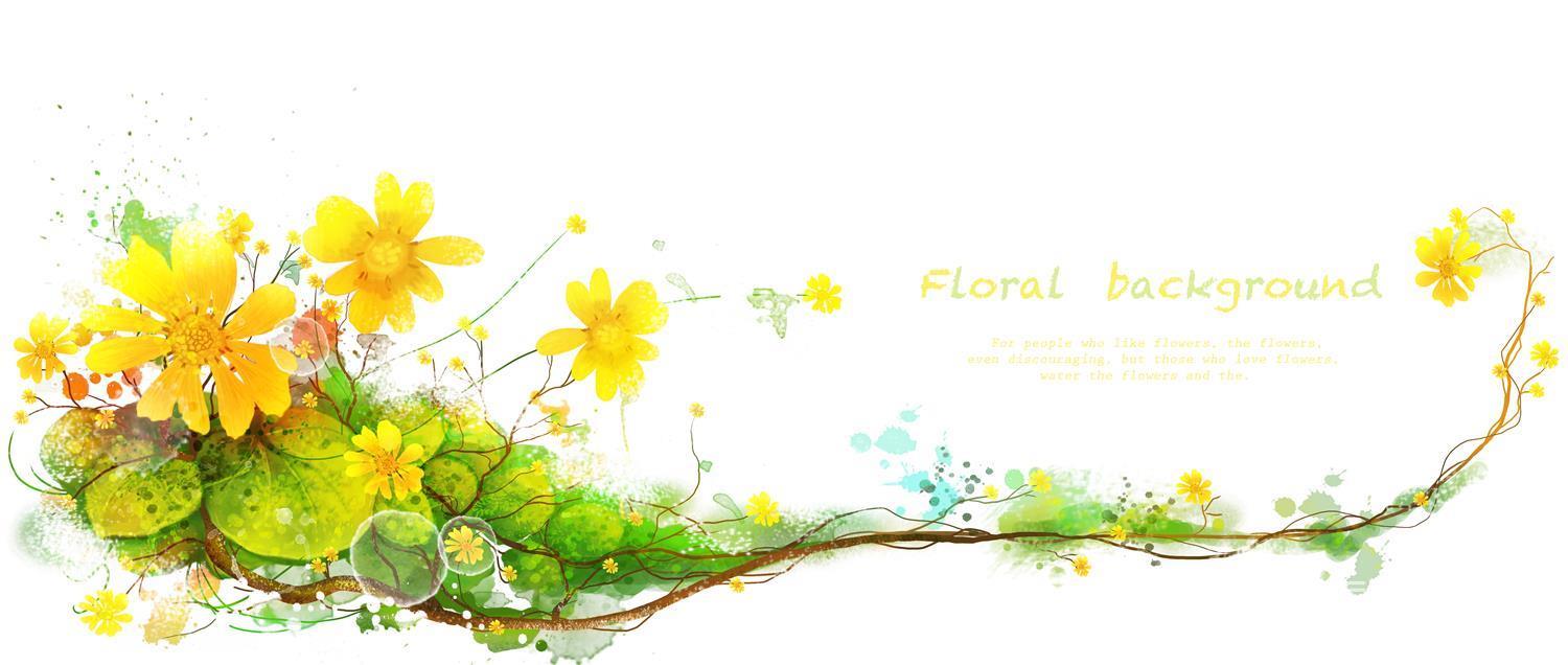 水彩画-花卉与文字-0109