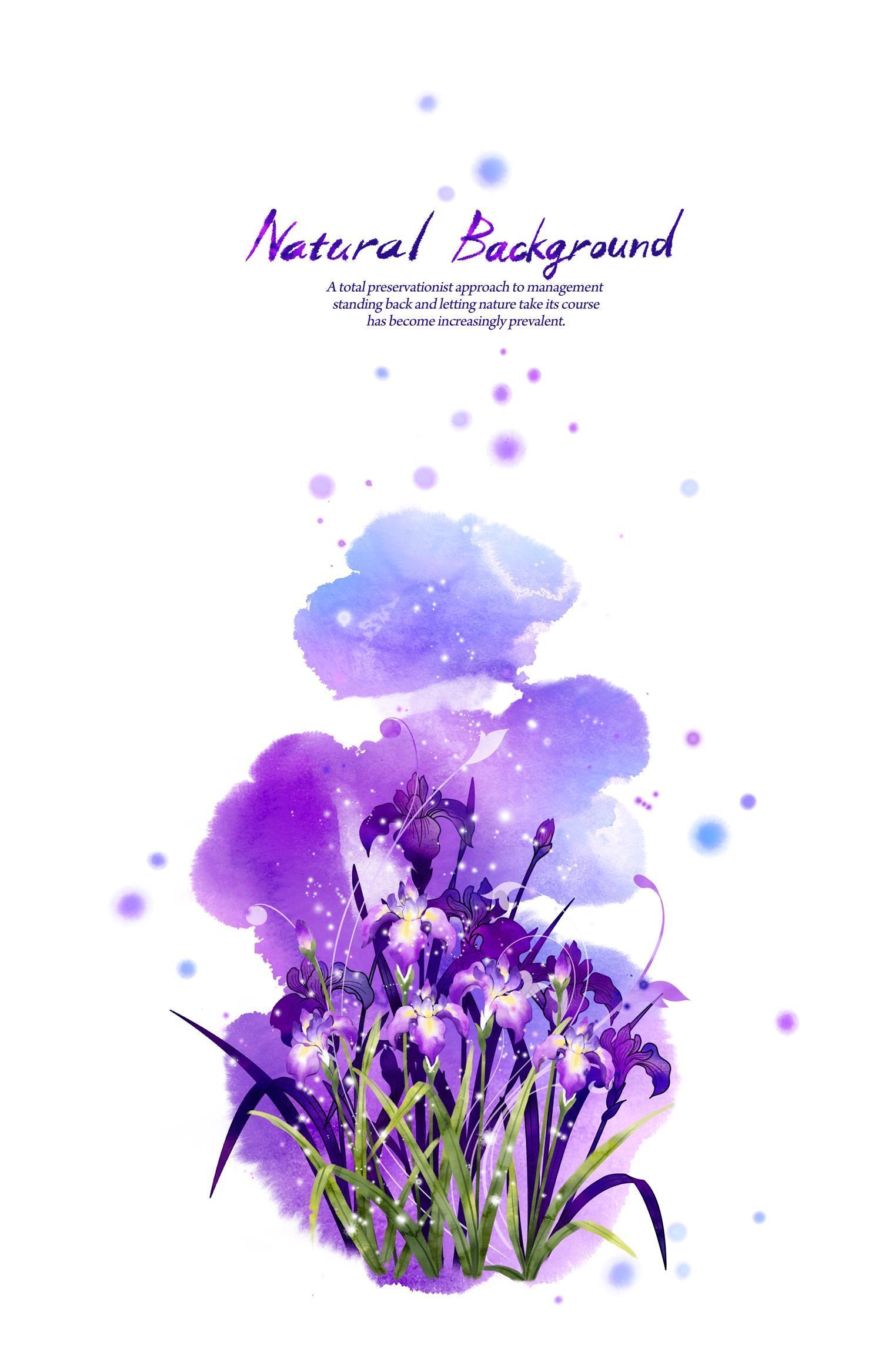 水彩画-花卉与文字-0232