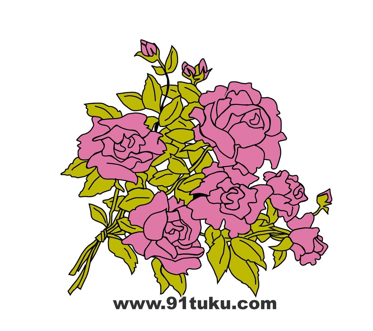 水彩画-花卉与文字-0540