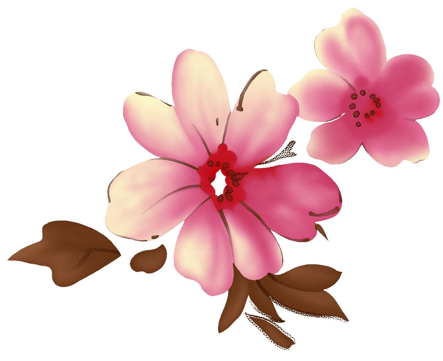 水彩画-花卉与文字-0578